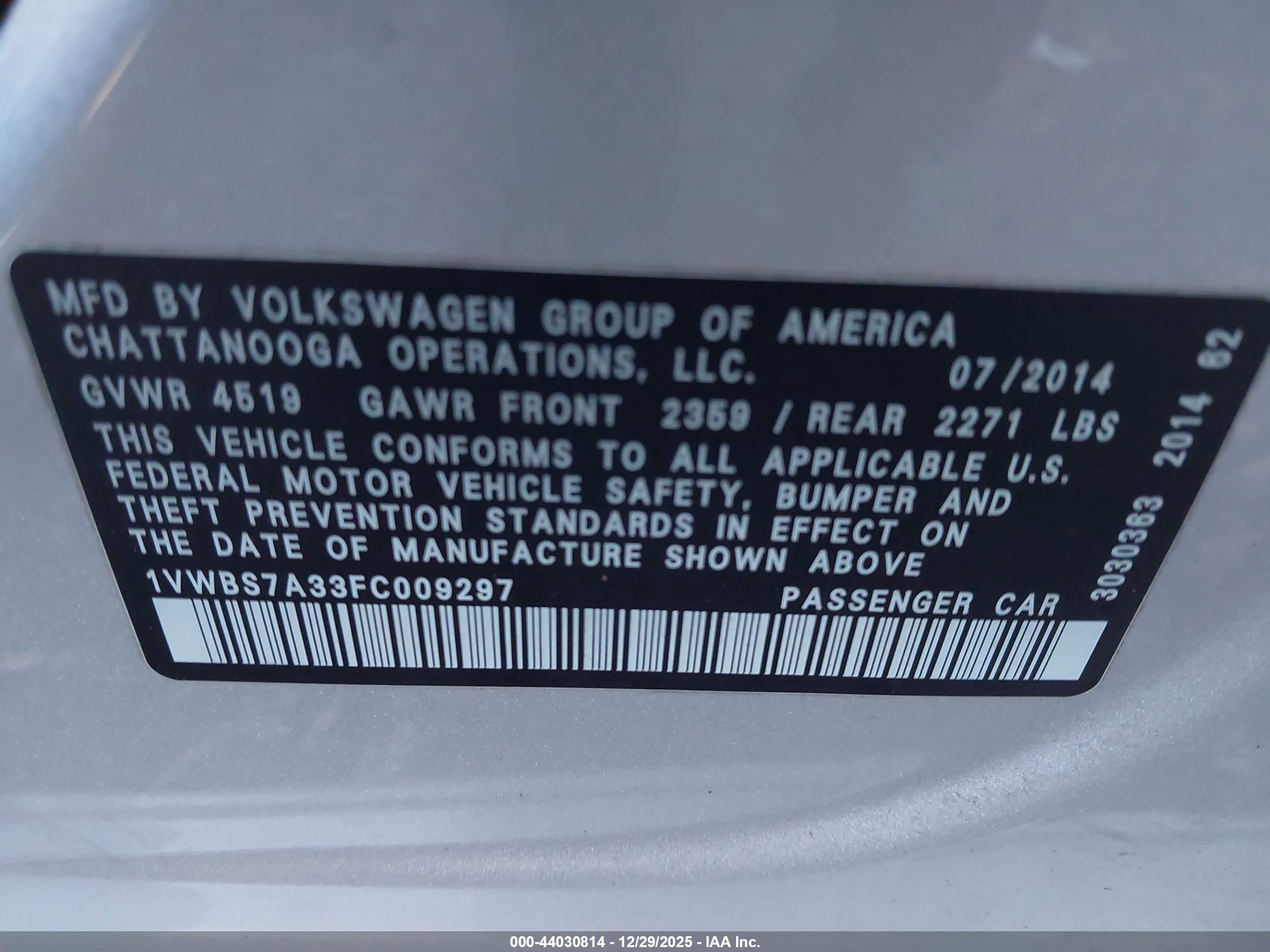 VOLKSWAGEN PASSAT image 9