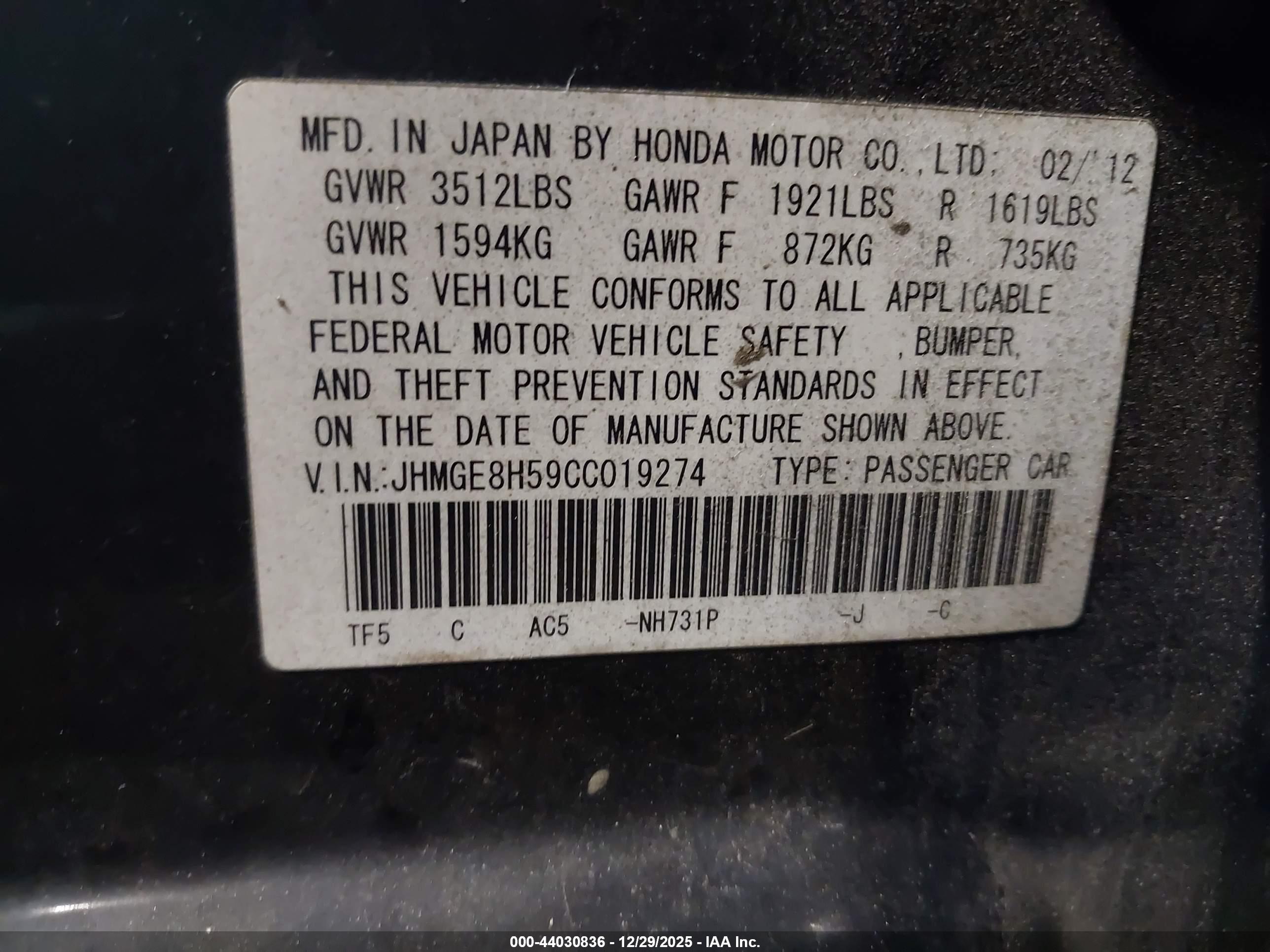 HONDA FIT image 9