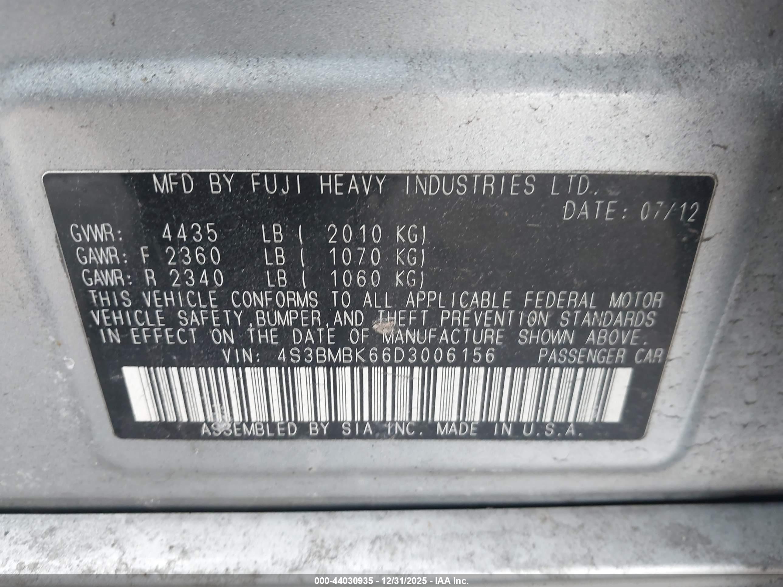 SUBARU LEGACY image 9