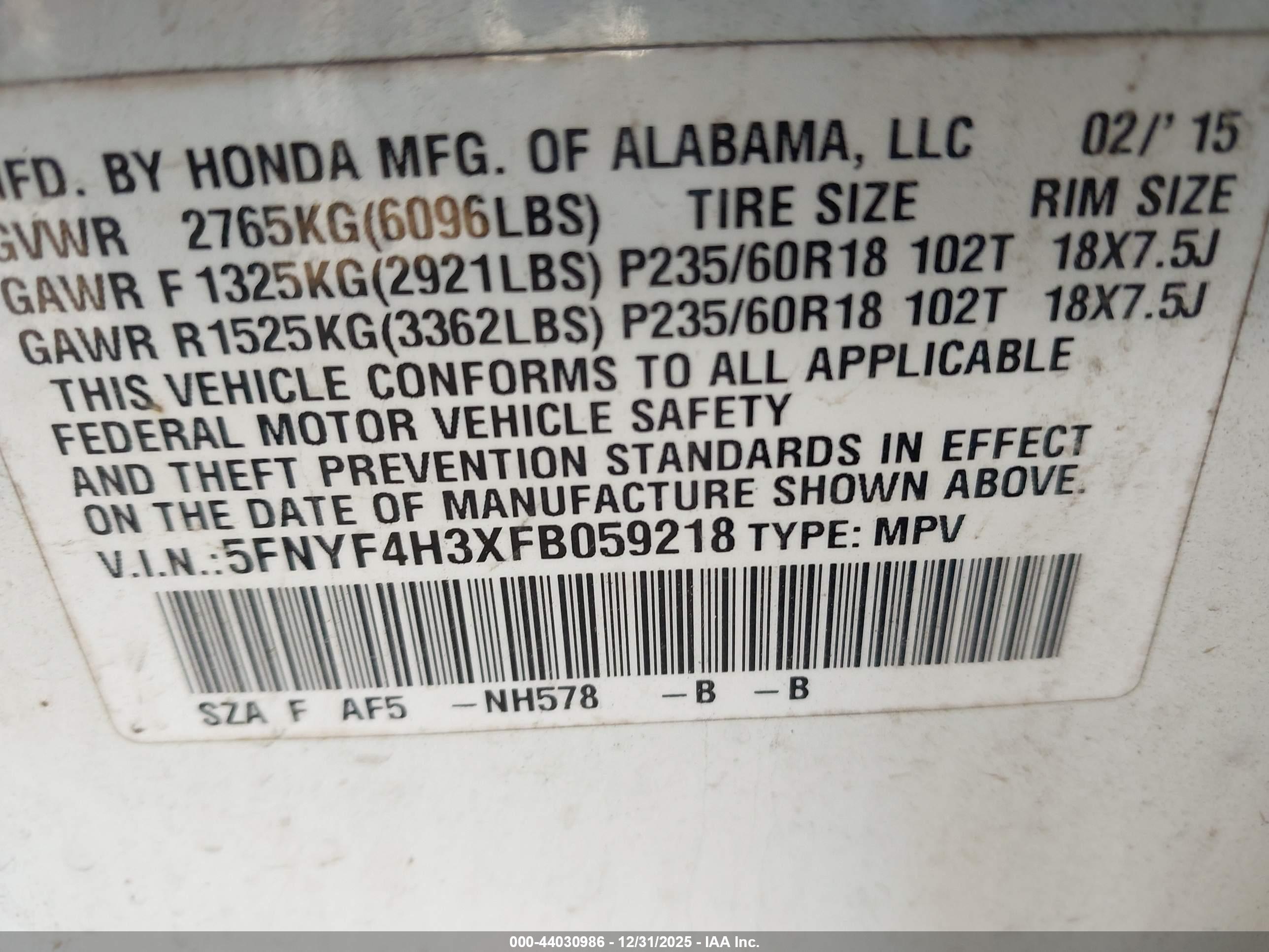 HONDA PILOT image 9