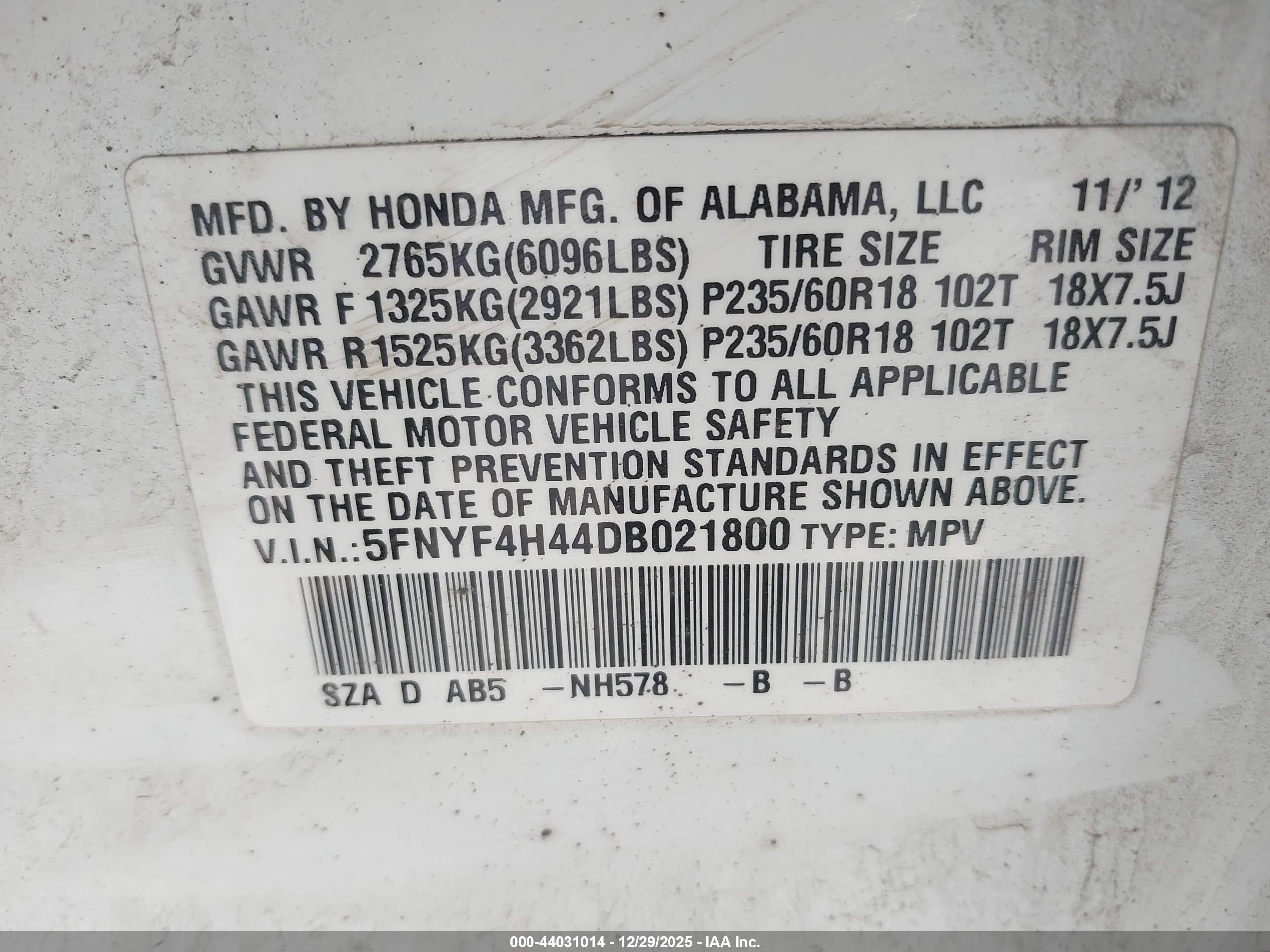 HONDA PILOT image 9
