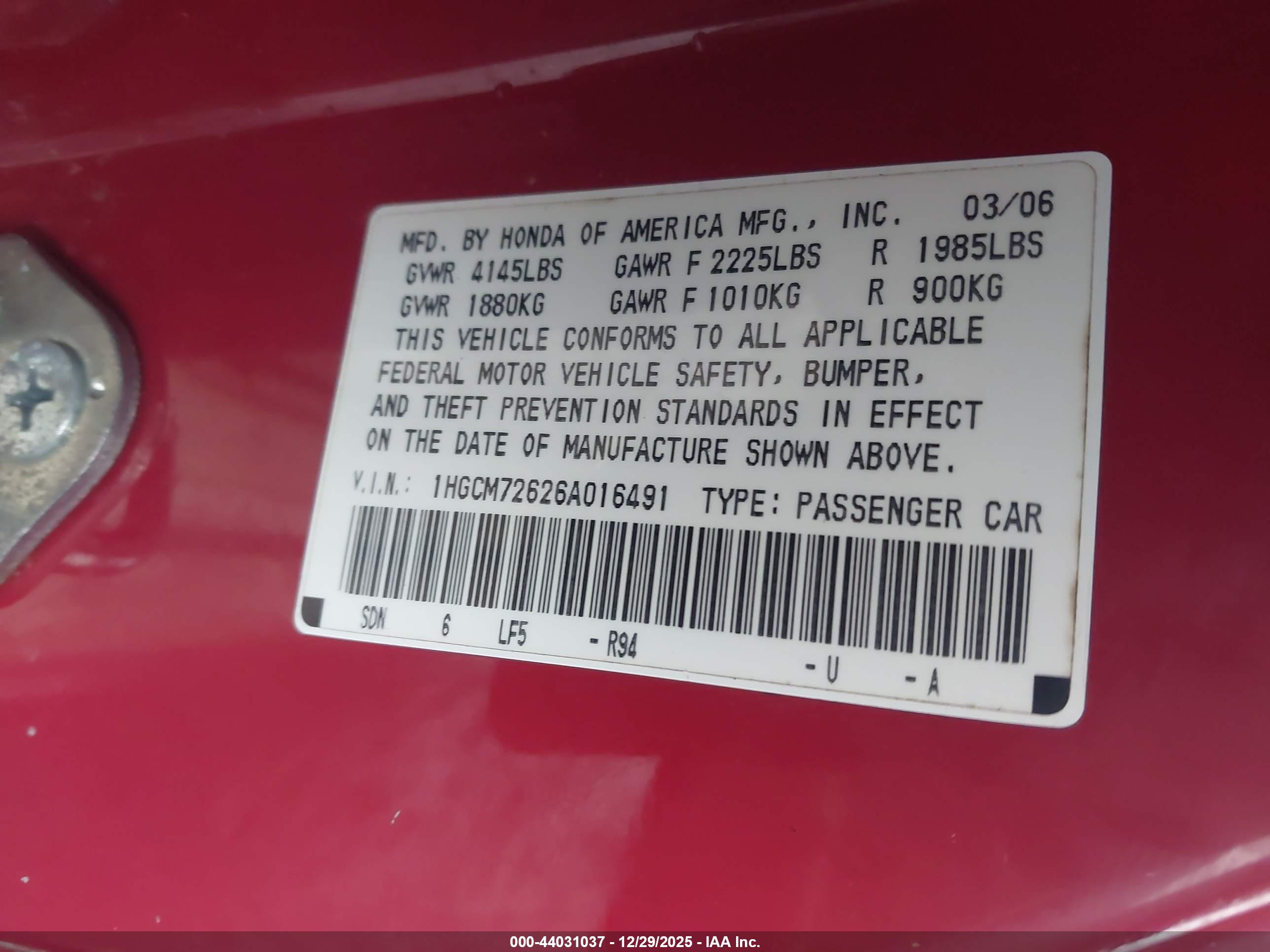 HONDA ACCORD image 9