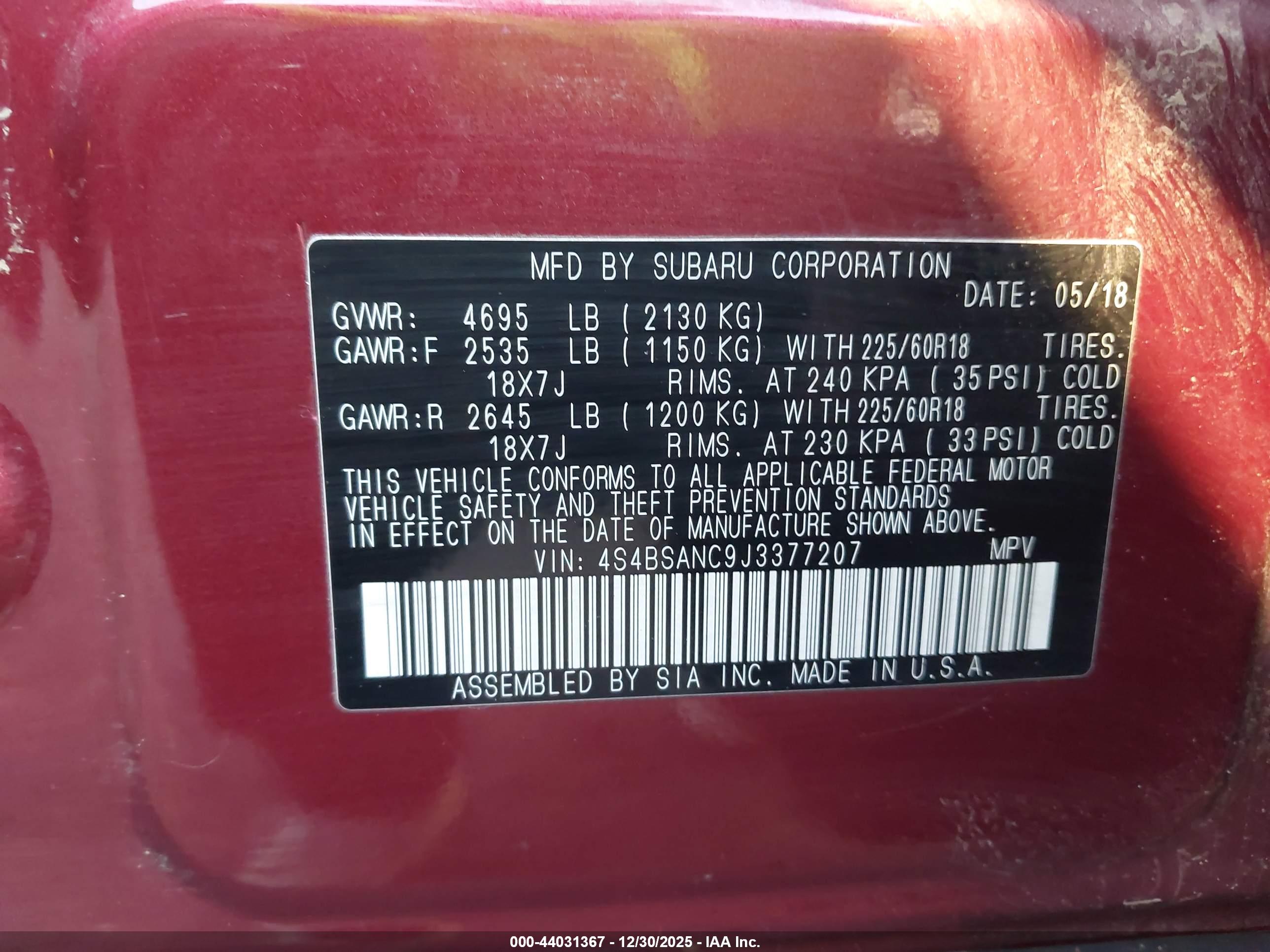 SUBARU OUTBACK image 9