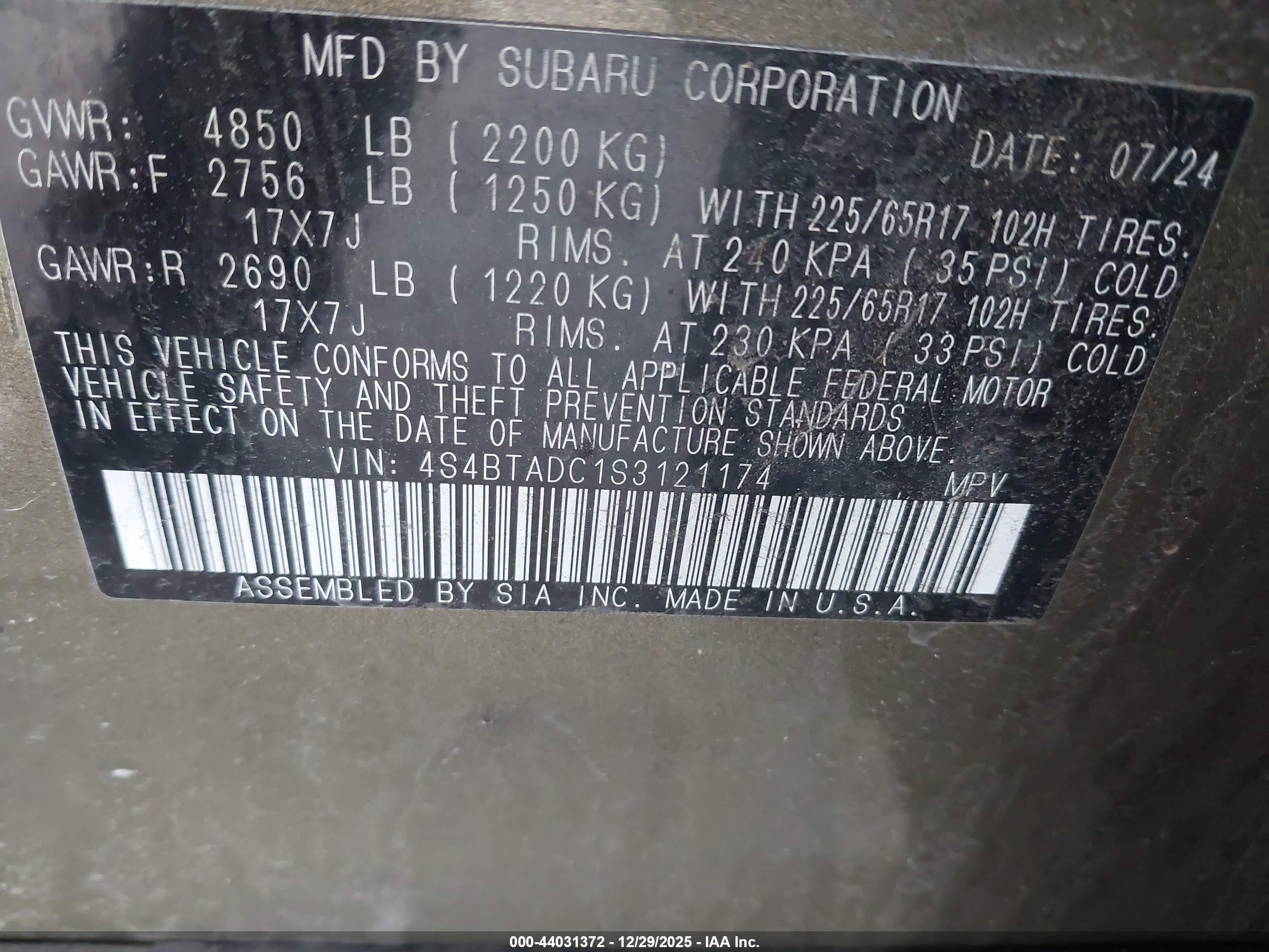 SUBARU OUTBACK image 9