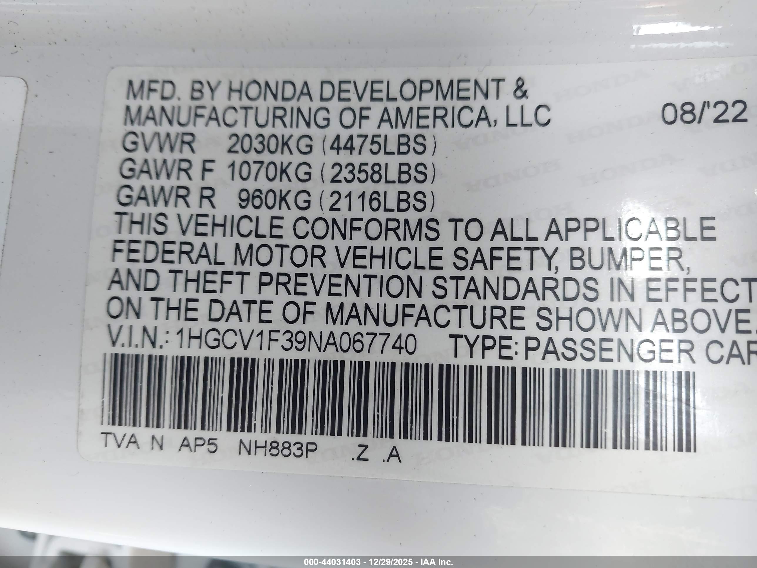 HONDA ACCORD image 9