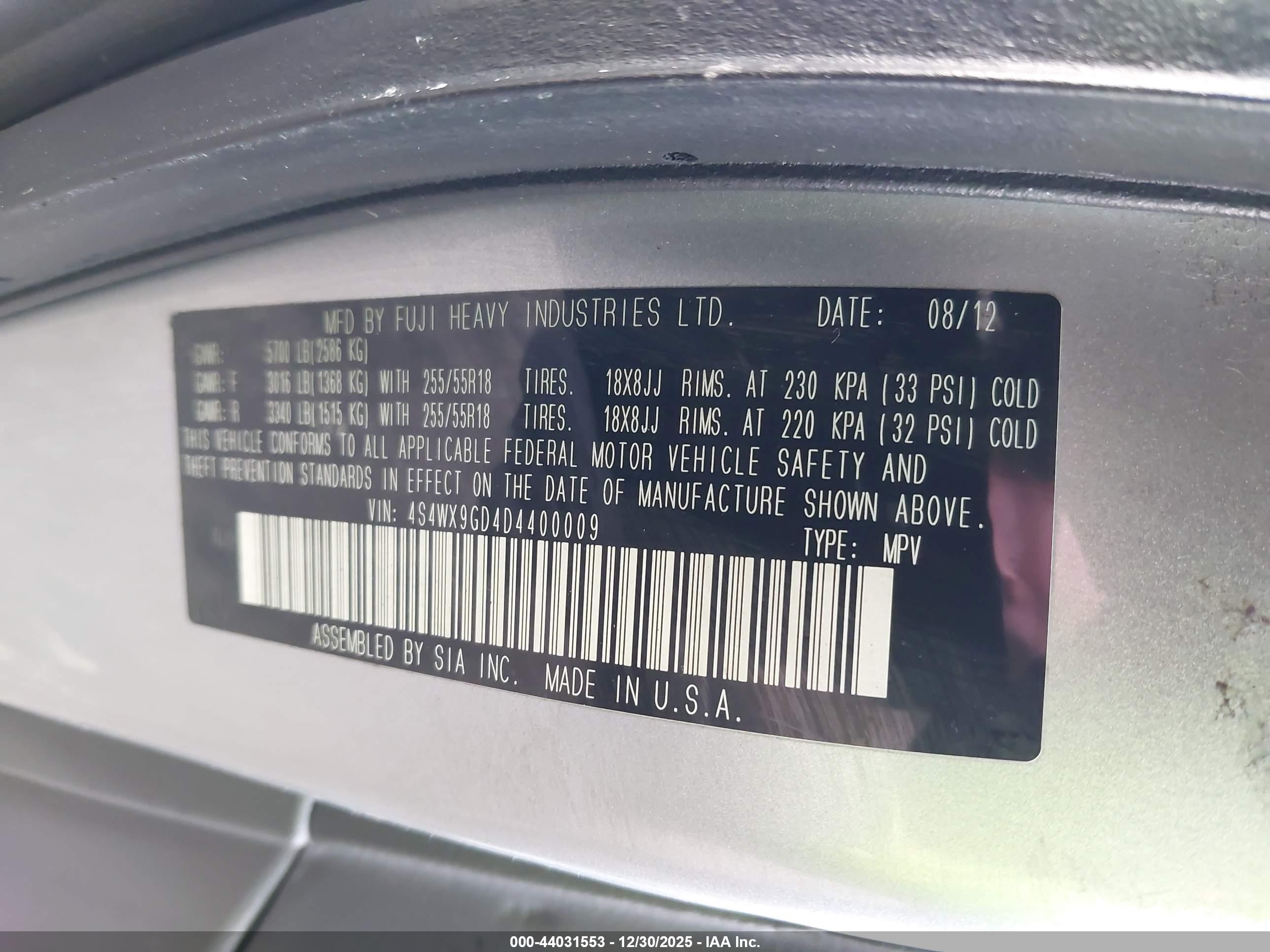 SUBARU TRIBECA image 9
