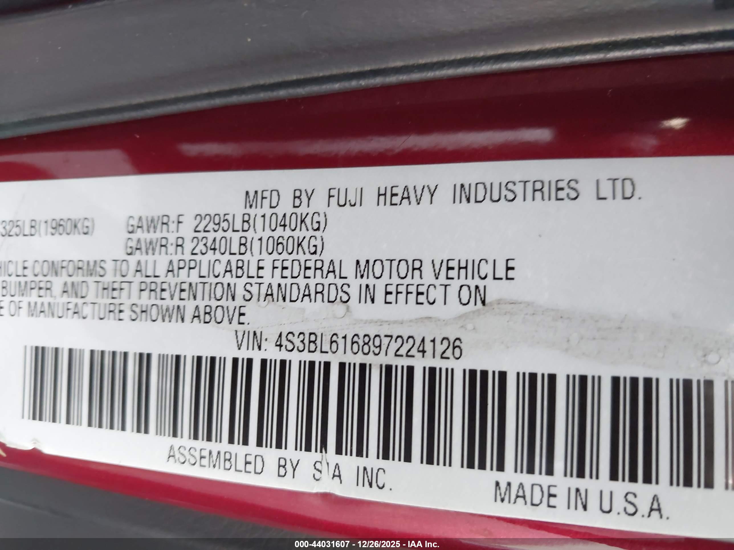 SUBARU LEGACY image 9