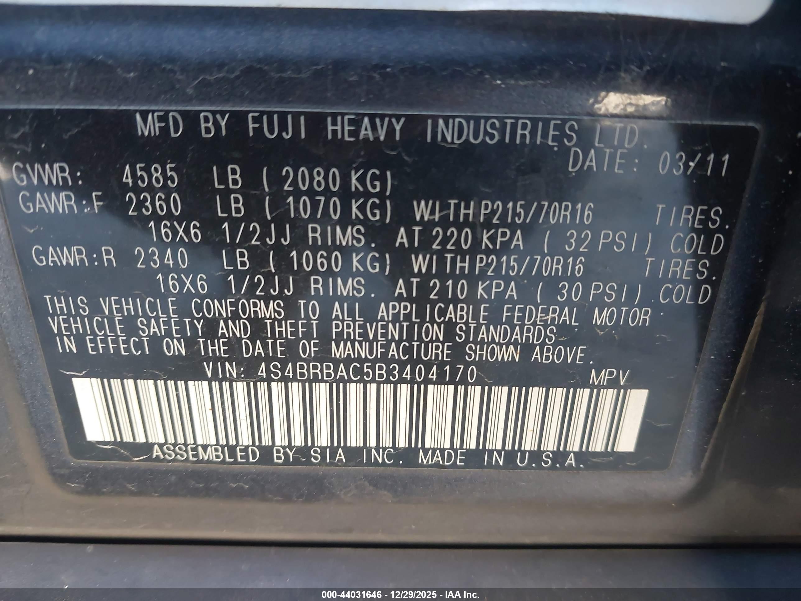 SUBARU OUTBACK image 9
