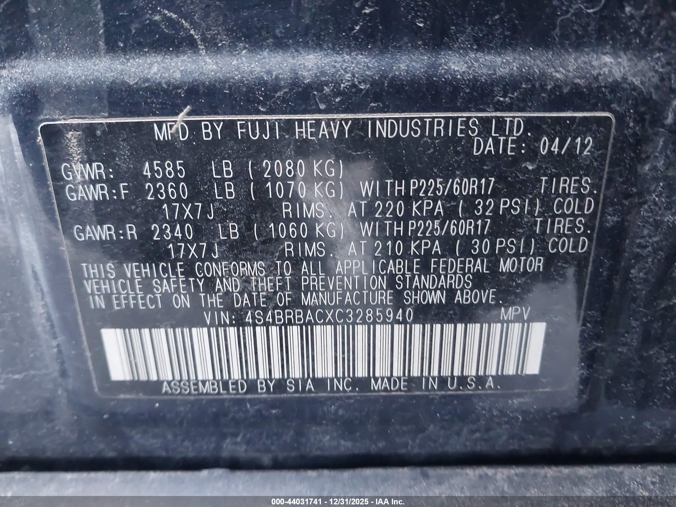 SUBARU OUTBACK image 9