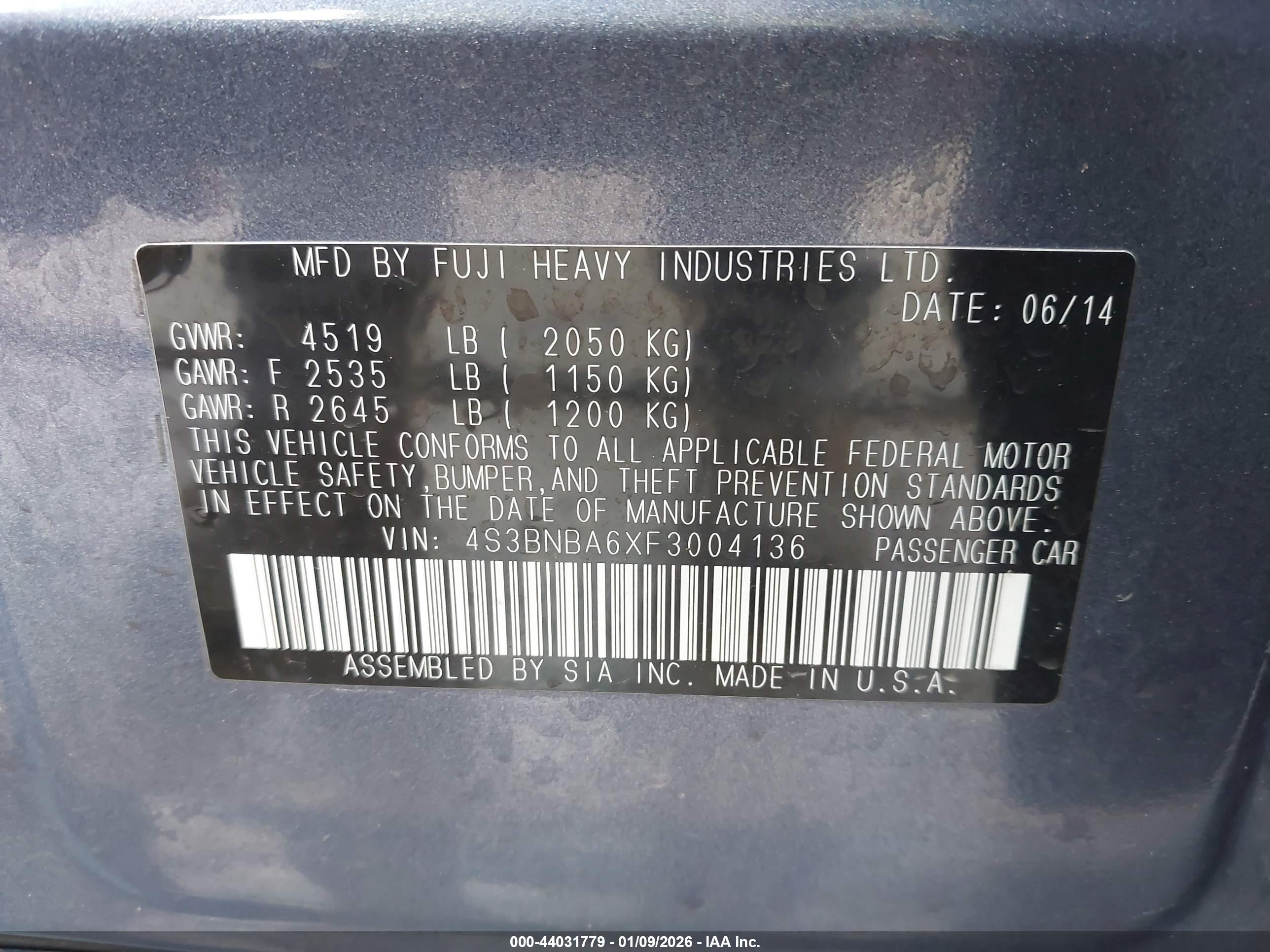 SUBARU LEGACY image 9