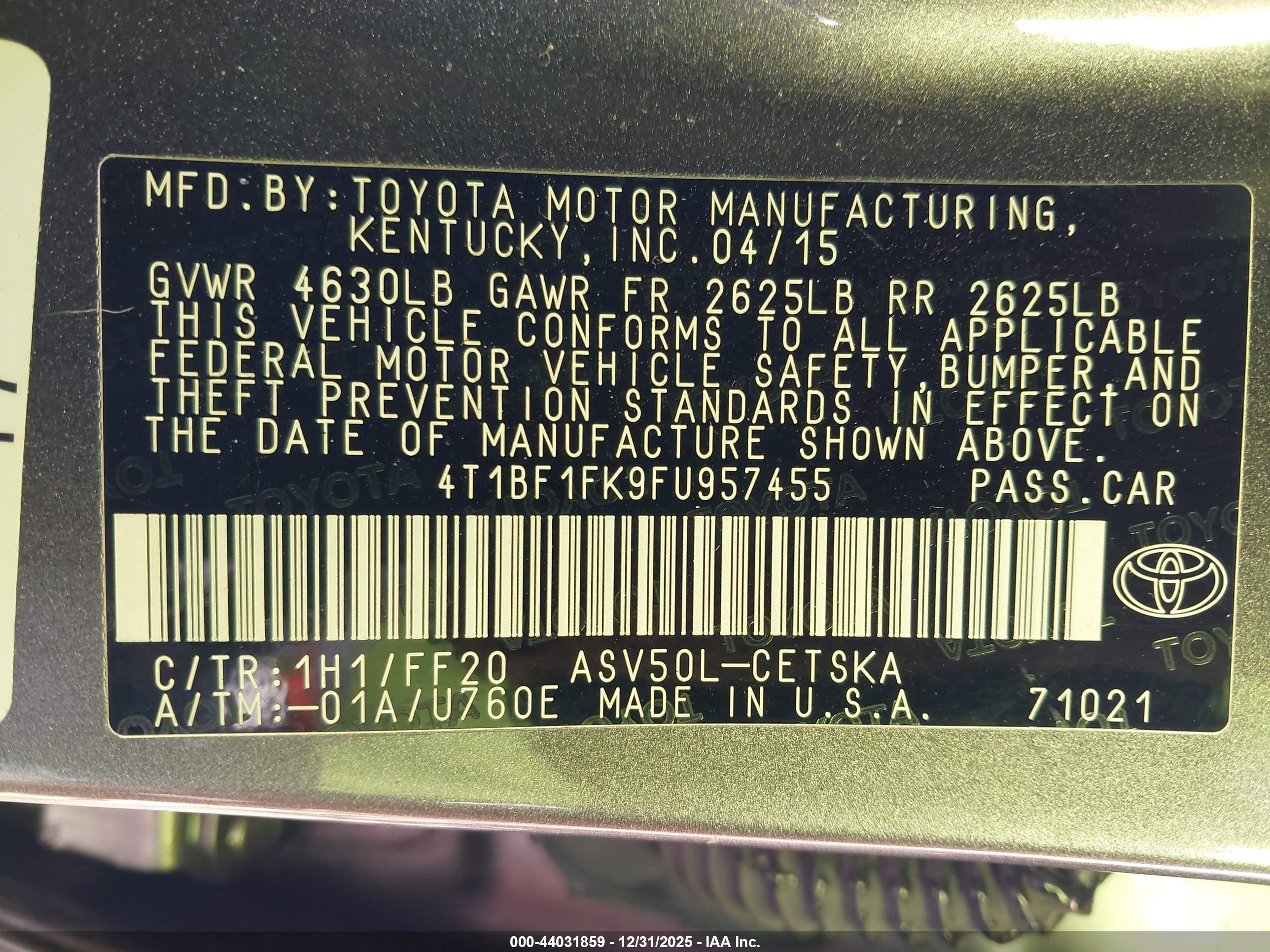 TOYOTA CAMRY image 9
