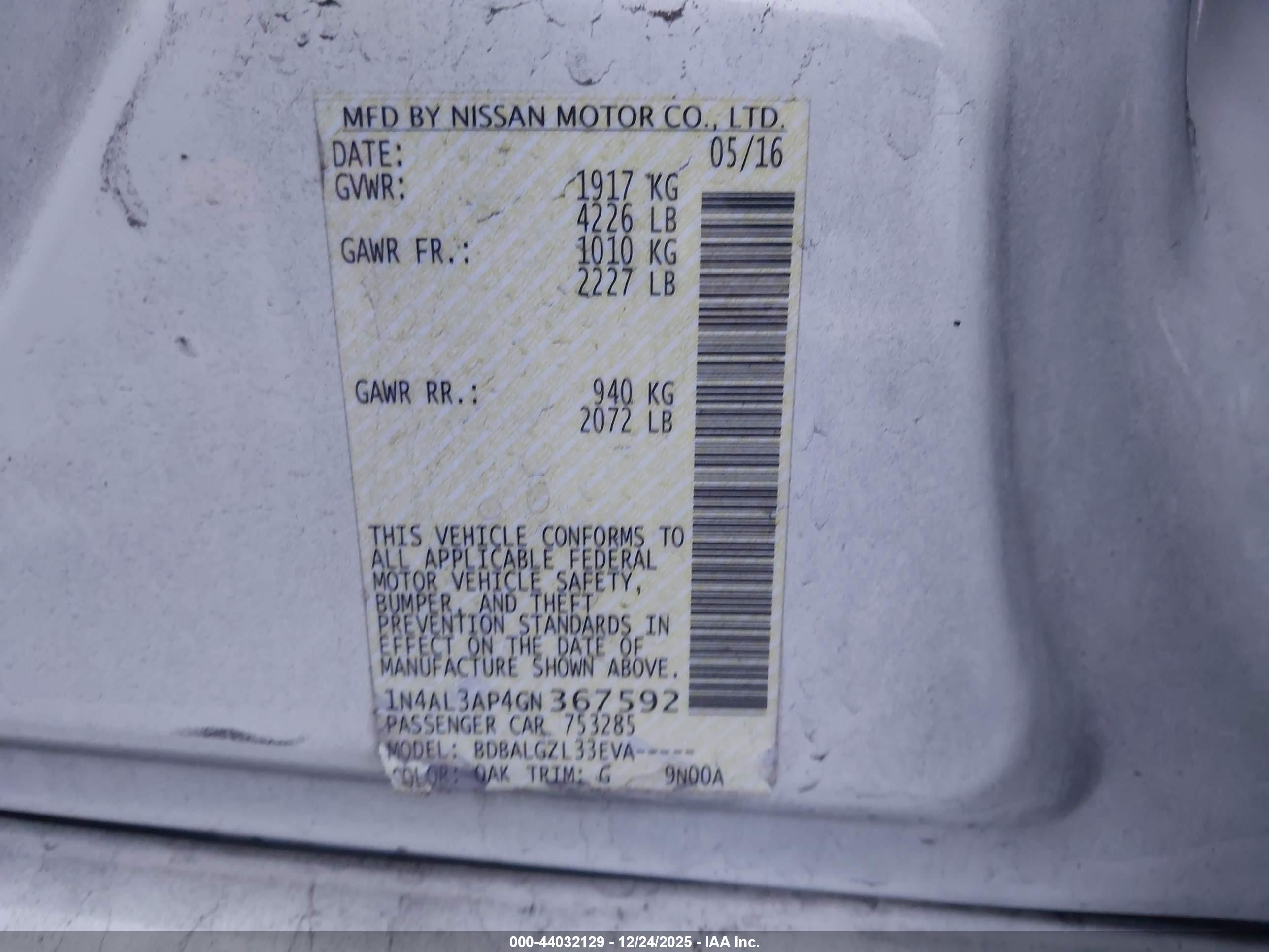 NISSAN ALTIMA image 9