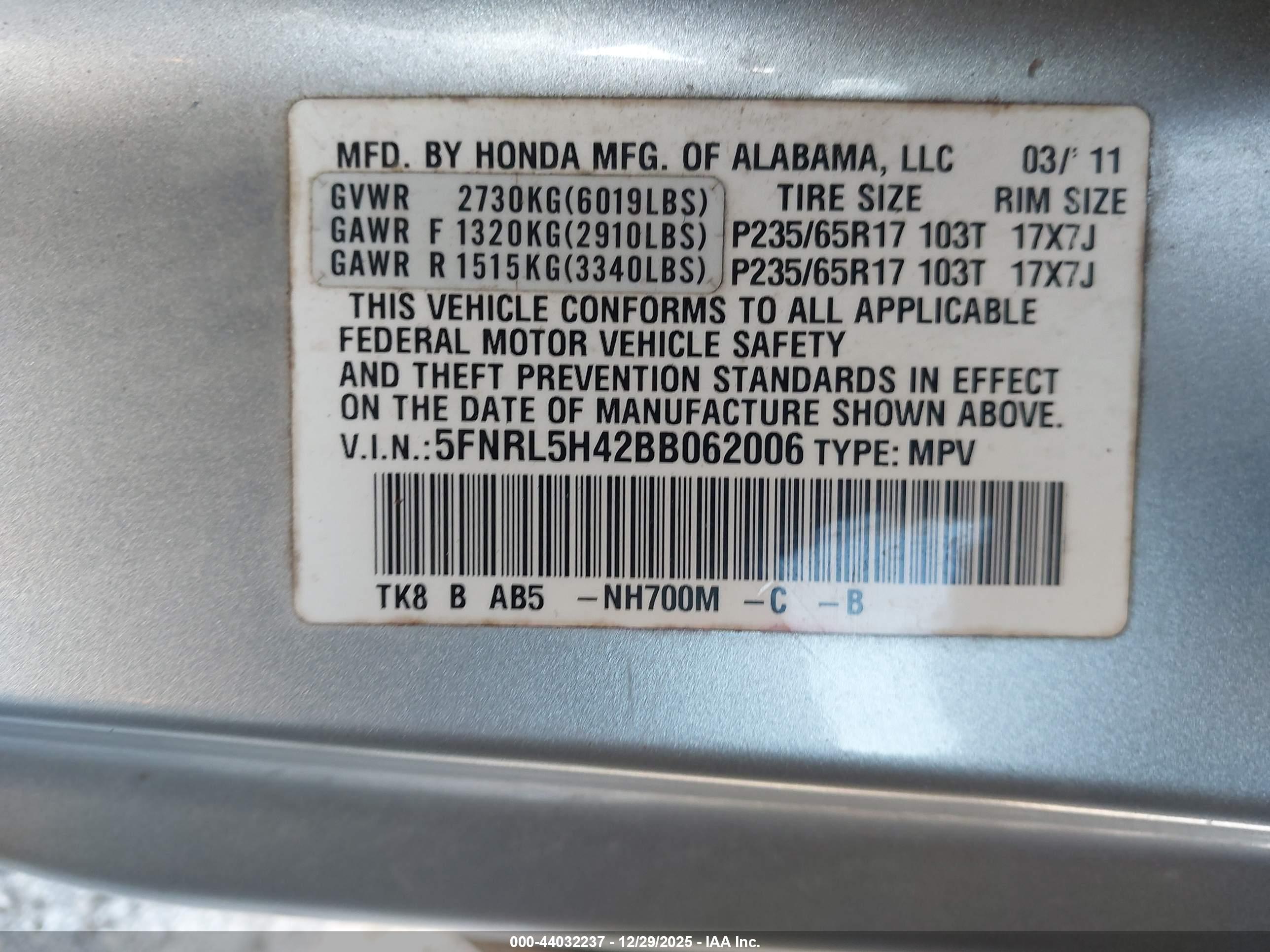 HONDA ODYSSEY image 9