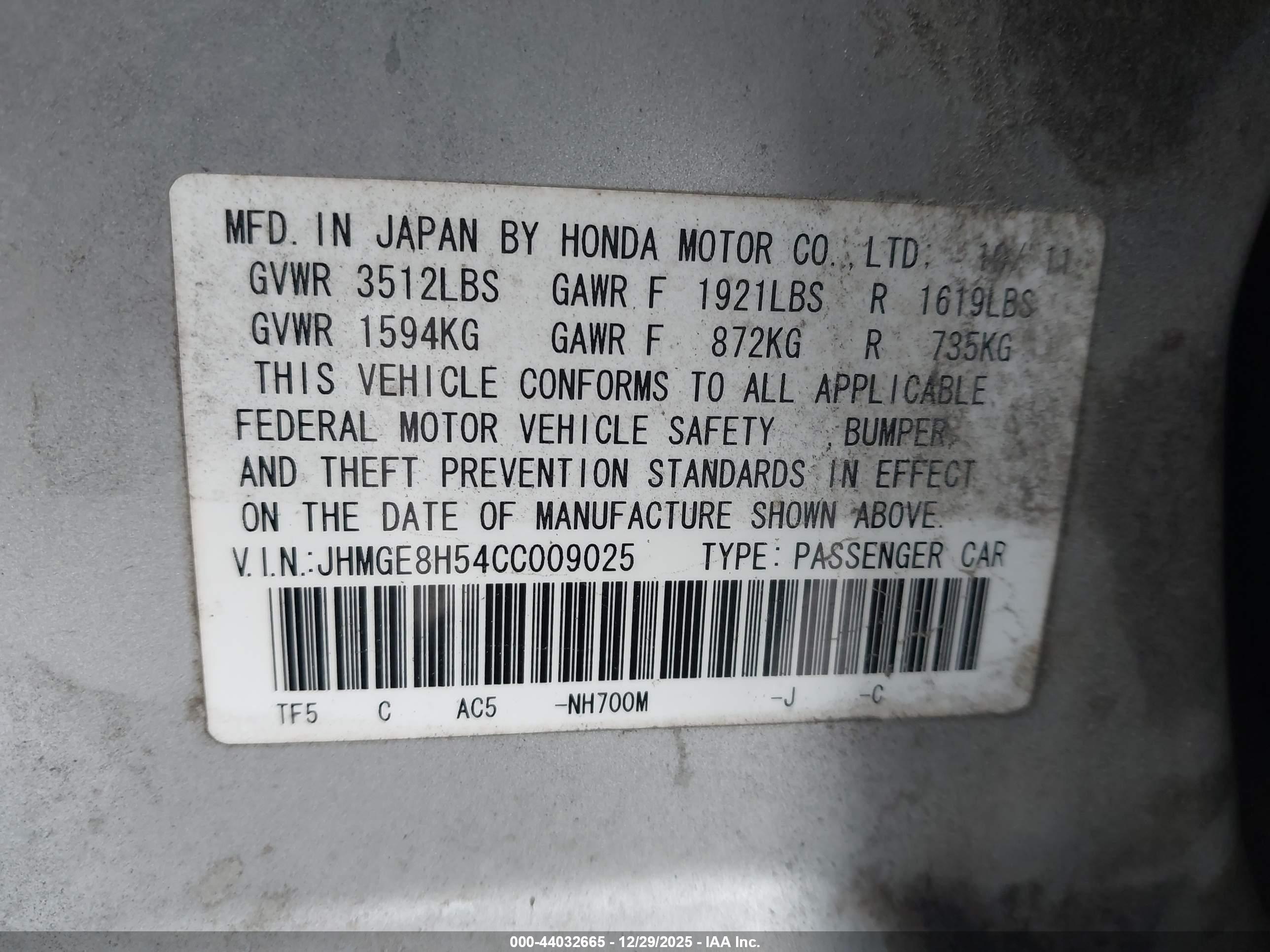 HONDA FIT image 9