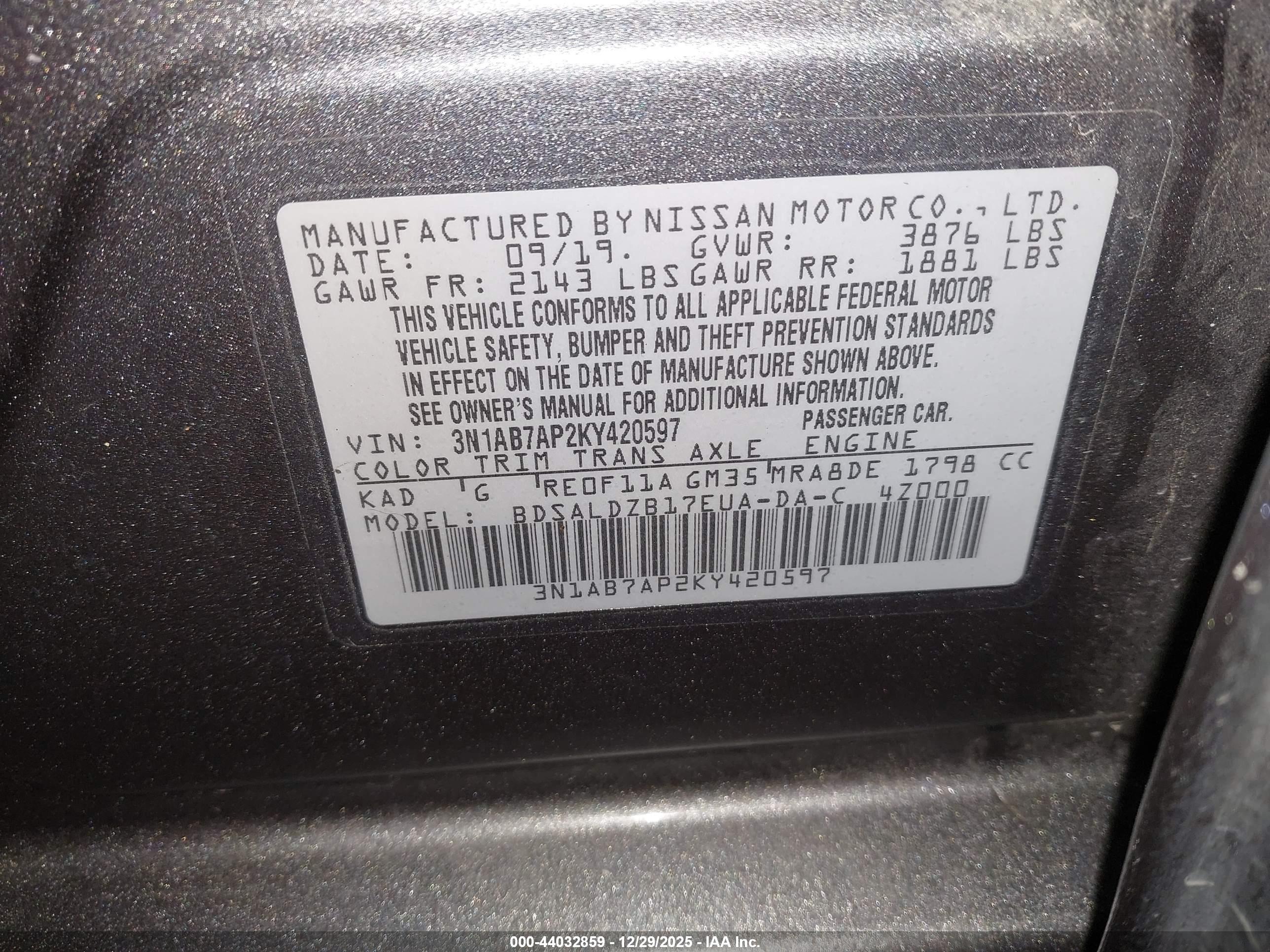 NISSAN SENTRA image 9