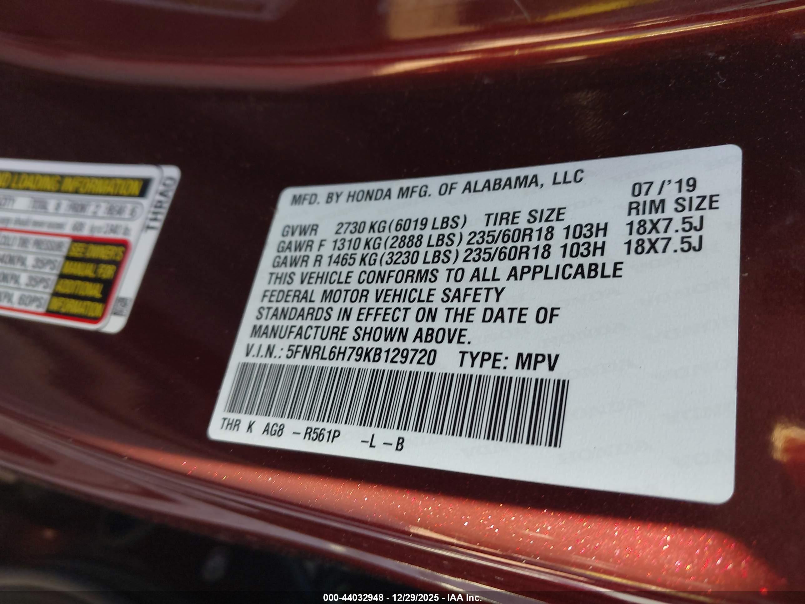 HONDA ODYSSEY image 9