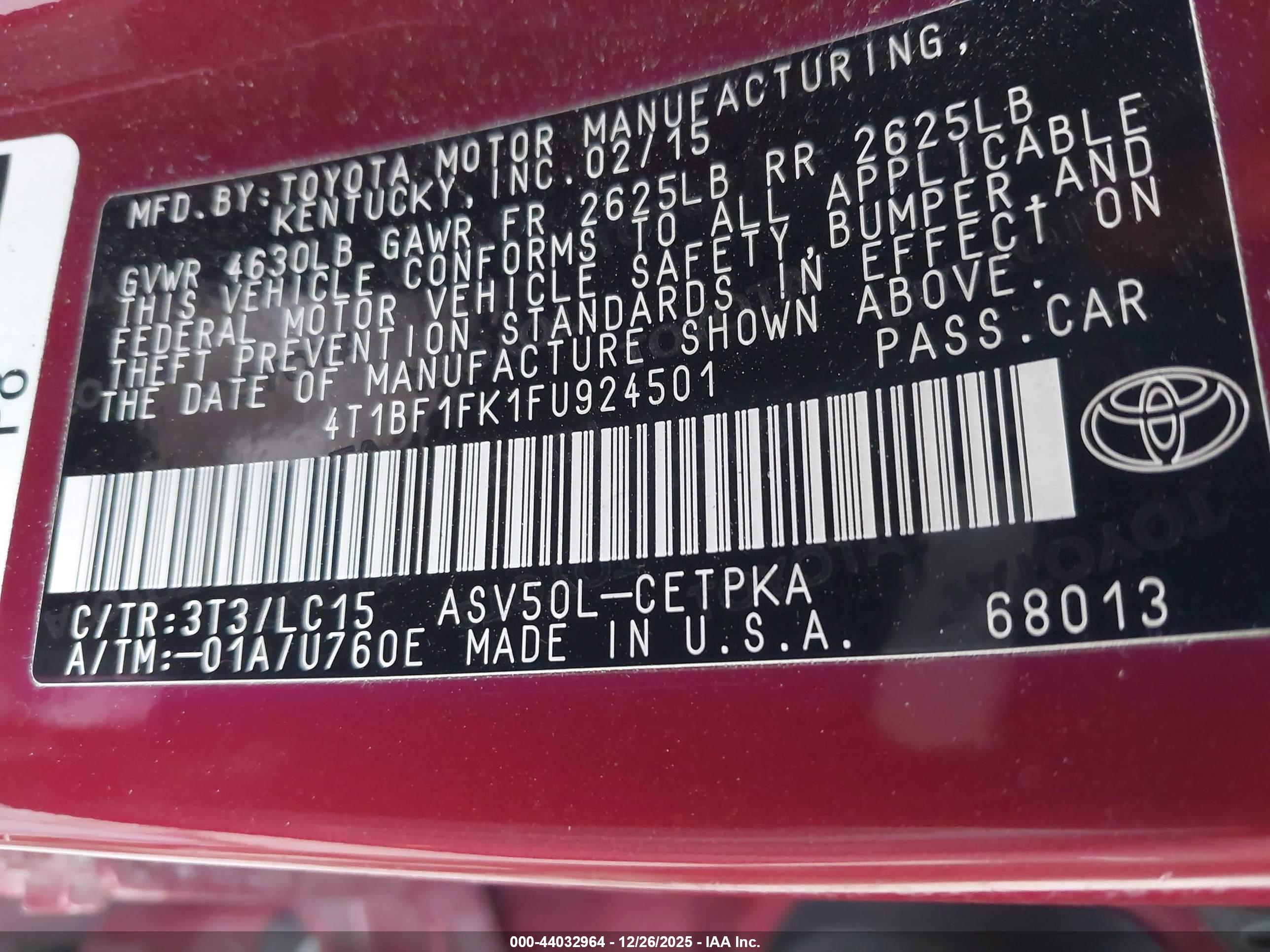 TOYOTA CAMRY image 9