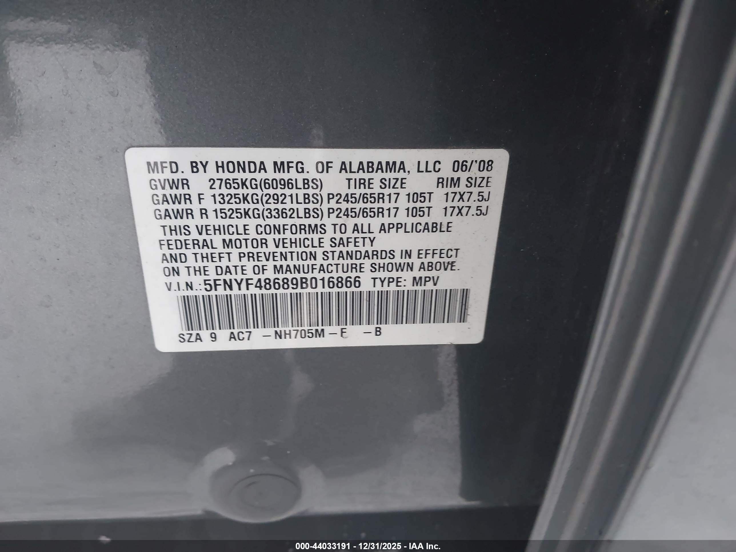 HONDA PILOT image 9