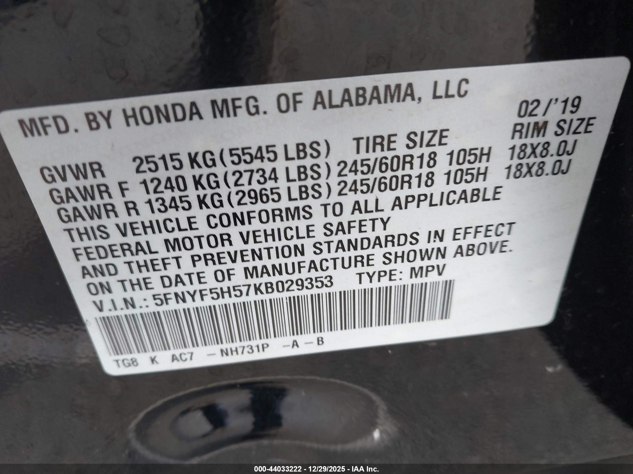 HONDA PILOT image 9