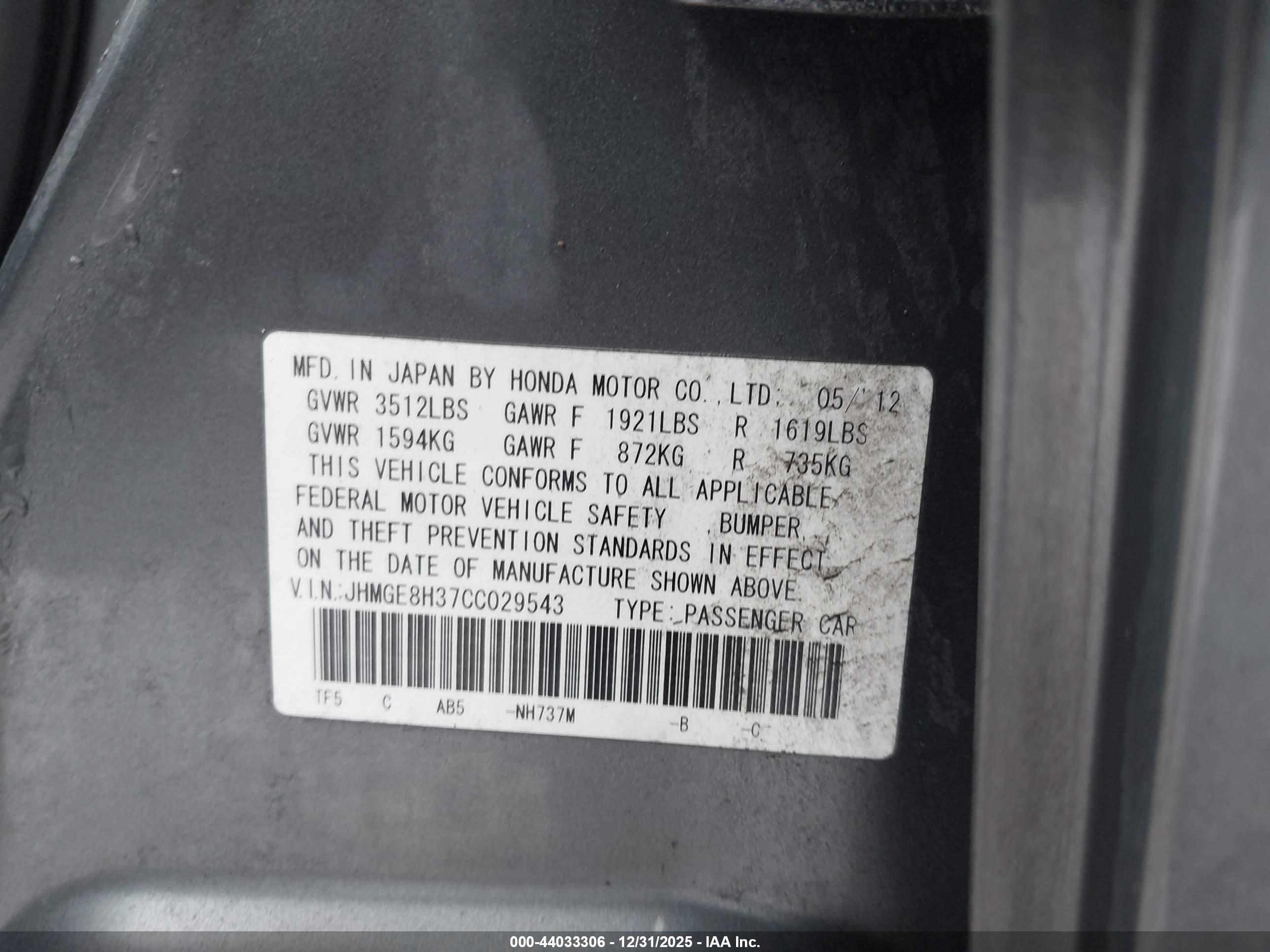 HONDA FIT image 9
