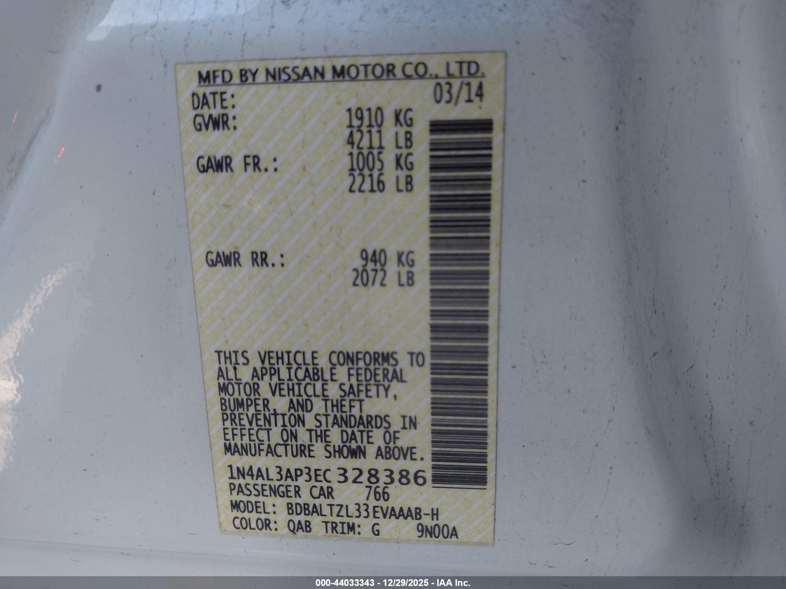 NISSAN ALTIMA image 9