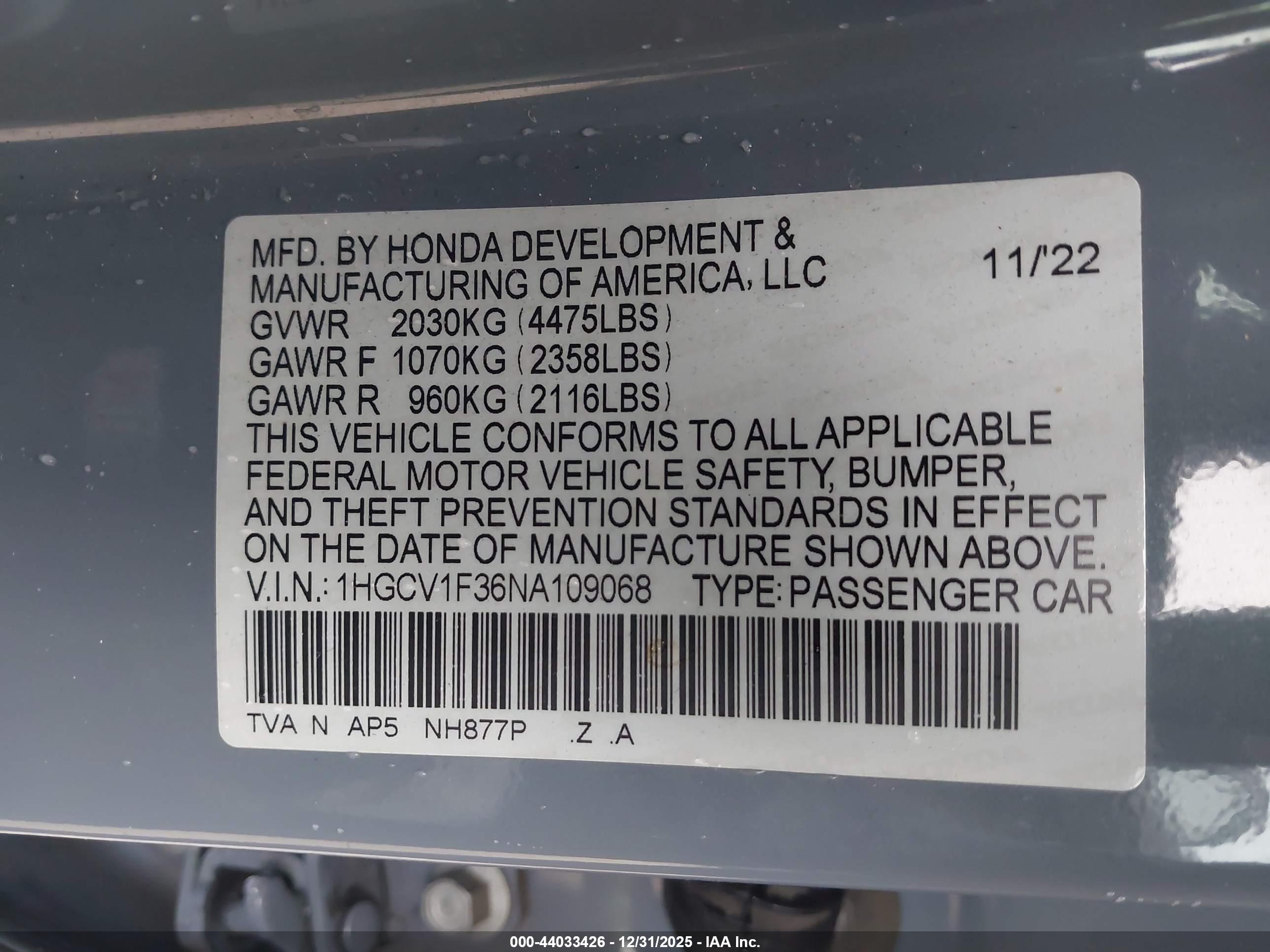 HONDA ACCORD image 9