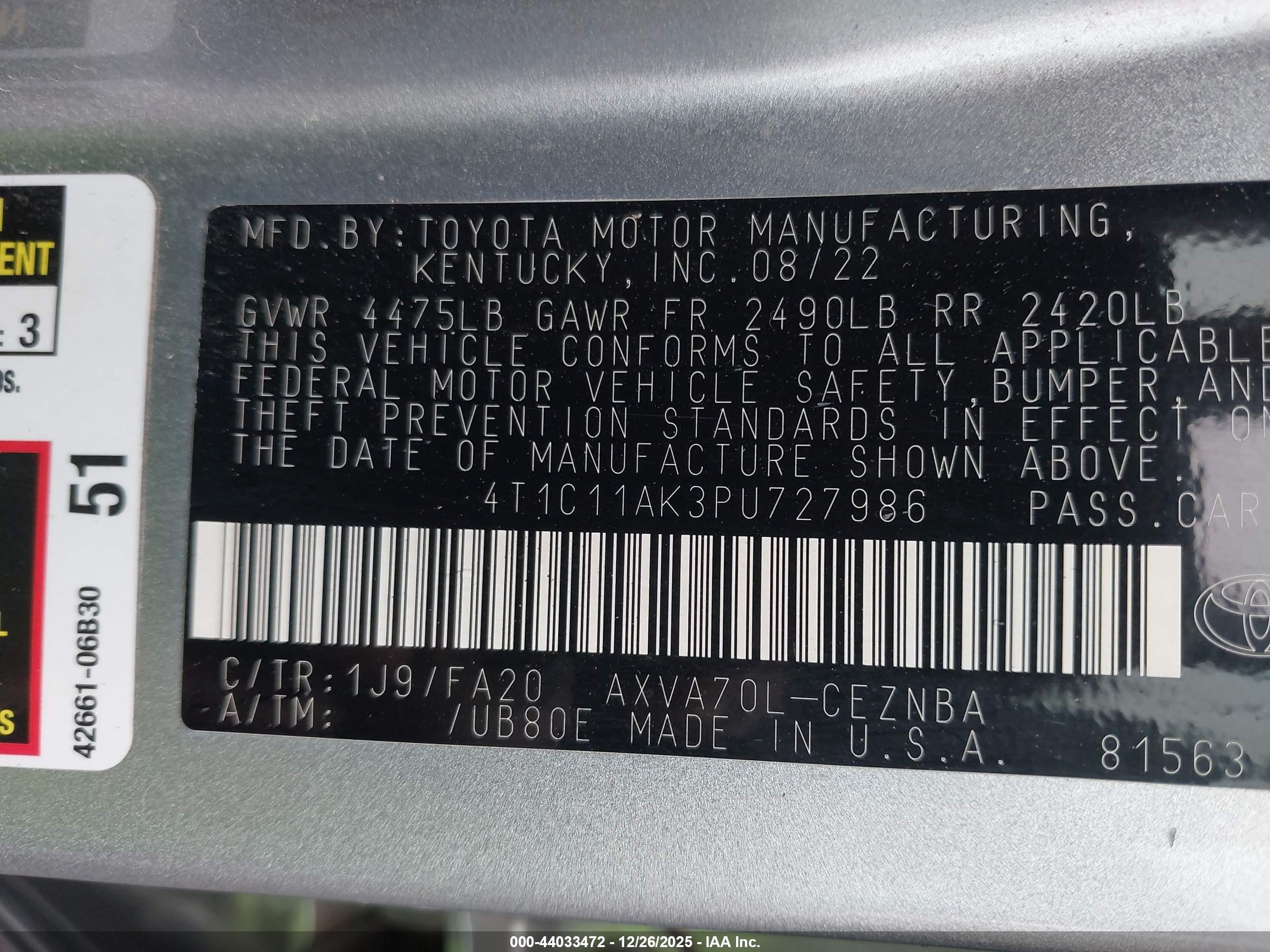TOYOTA CAMRY image 9