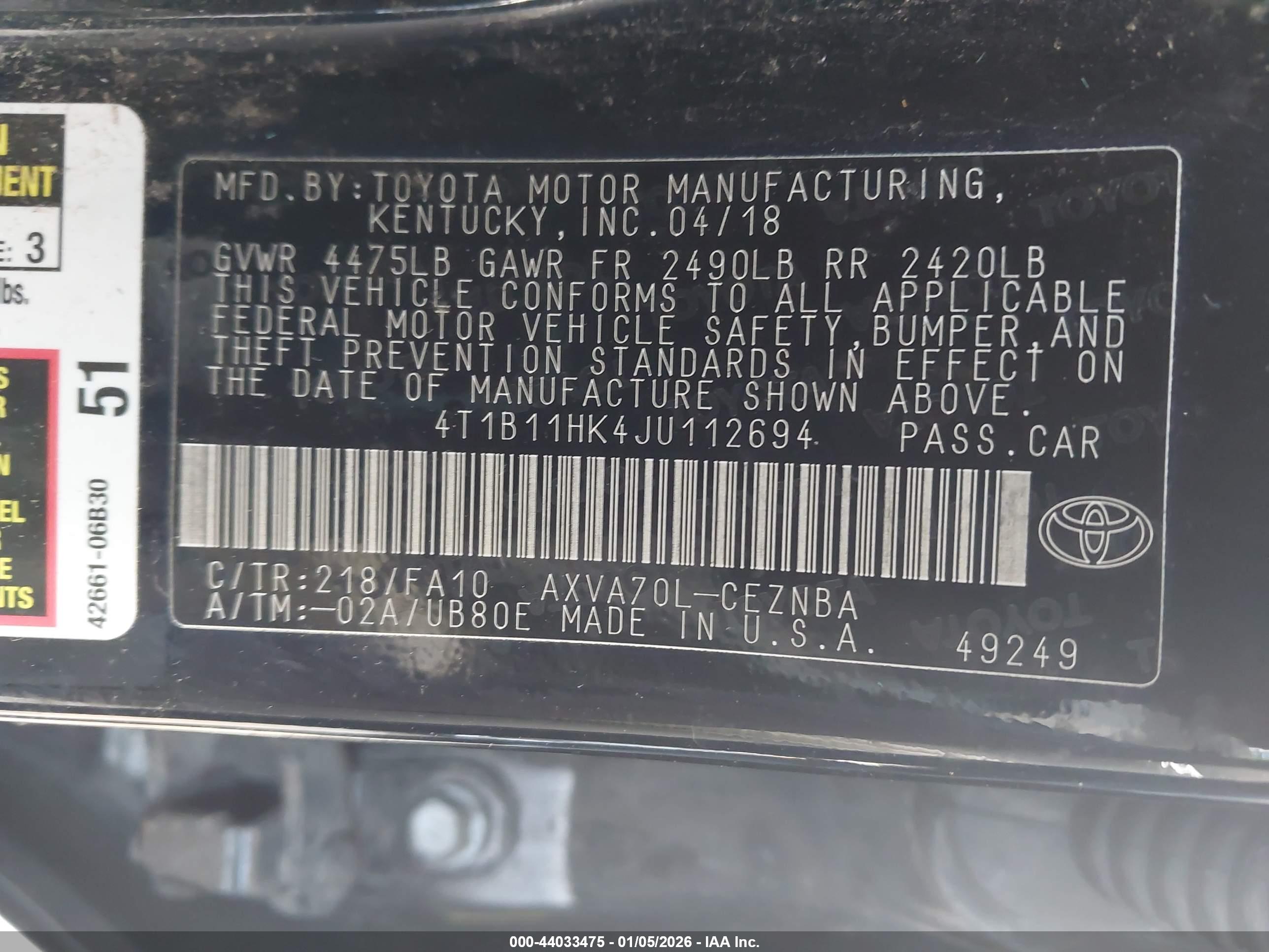 TOYOTA CAMRY image 9