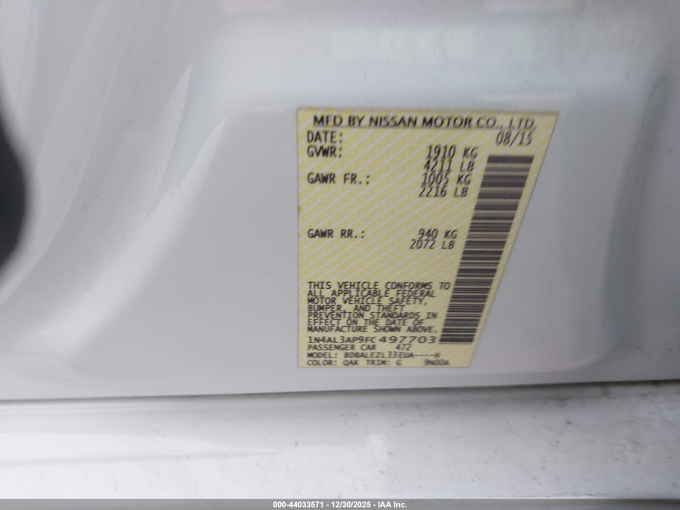 NISSAN ALTIMA image 9