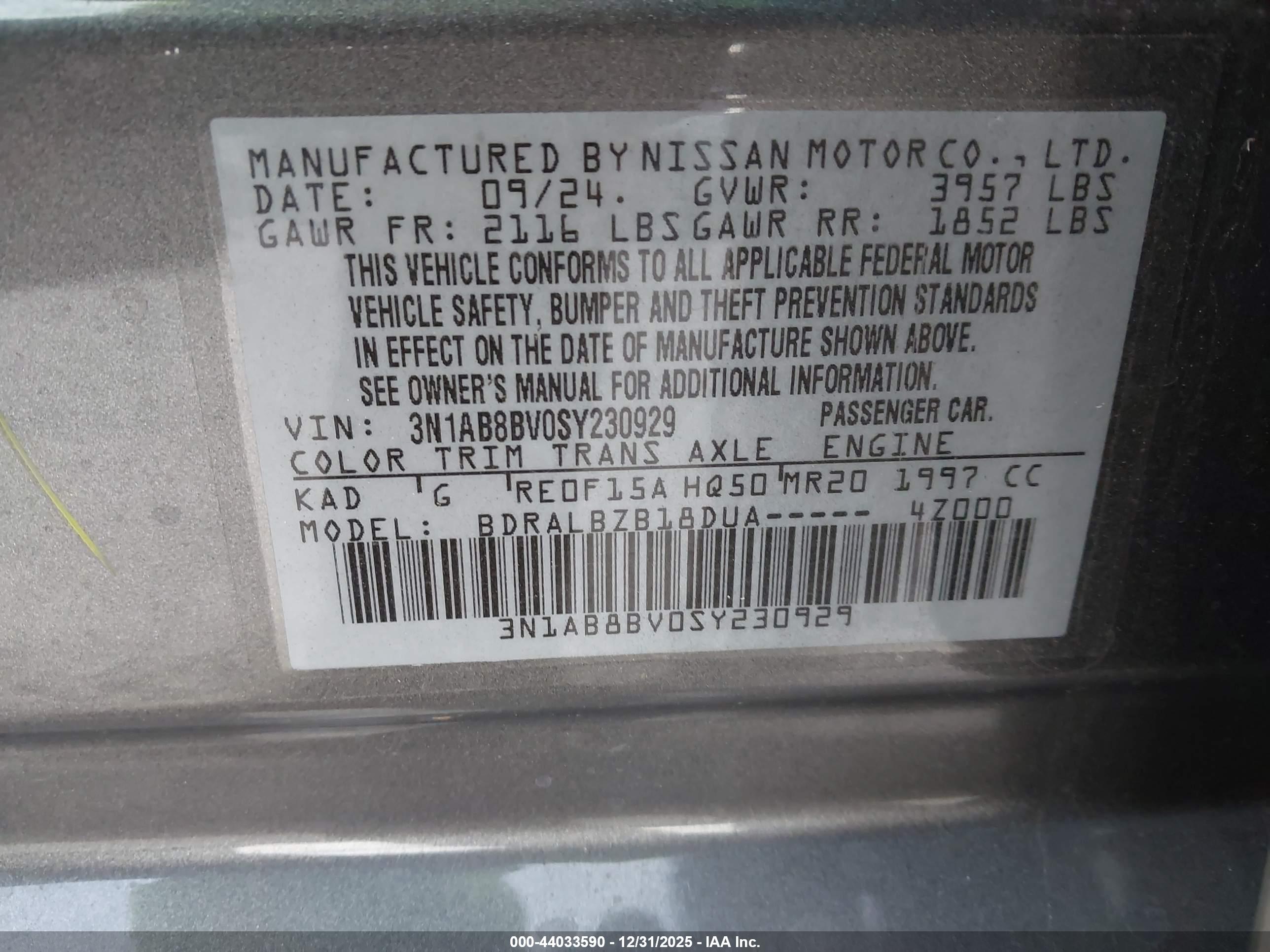 NISSAN SENTRA image 9