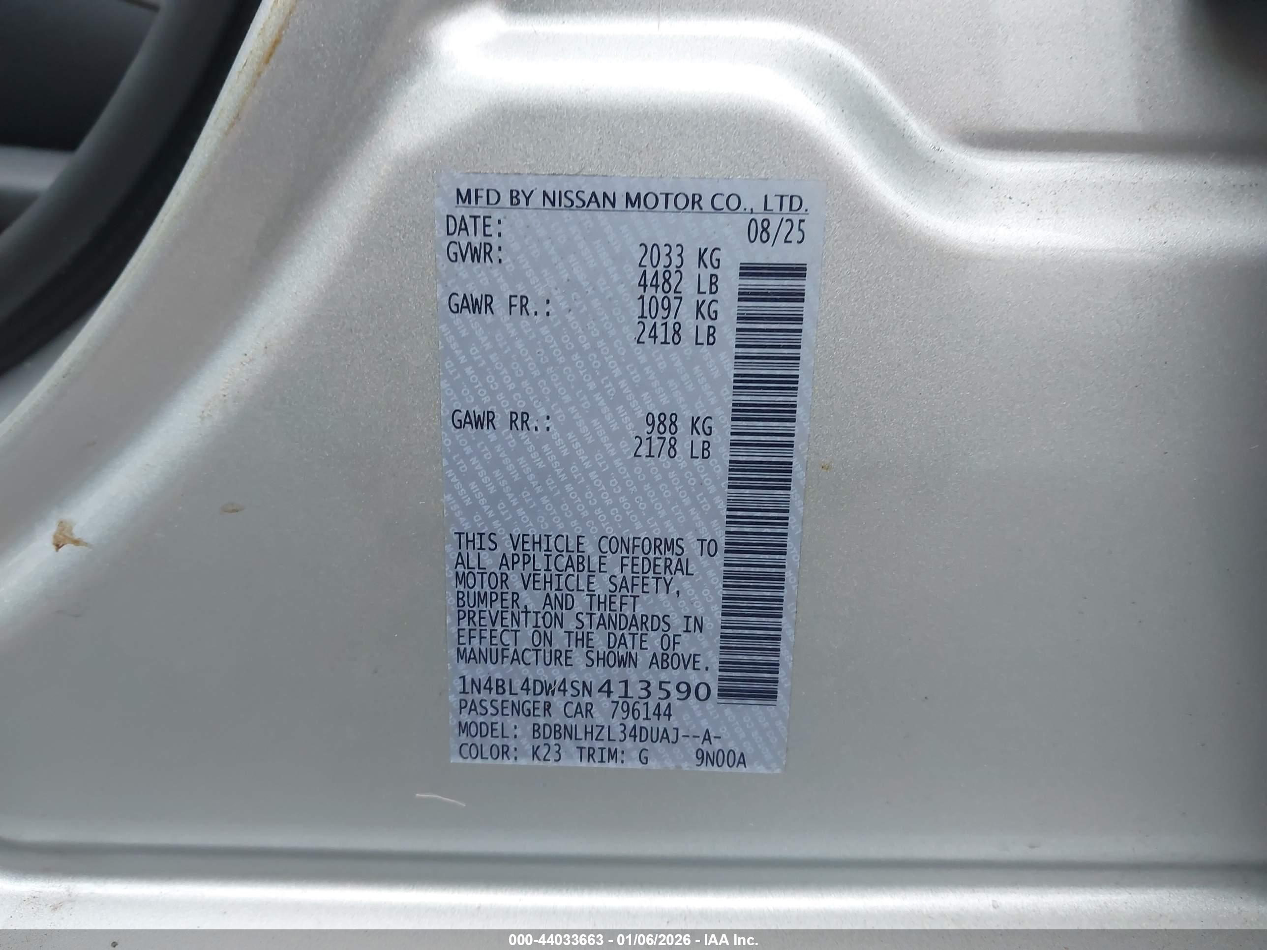 NISSAN ALTIMA image 9