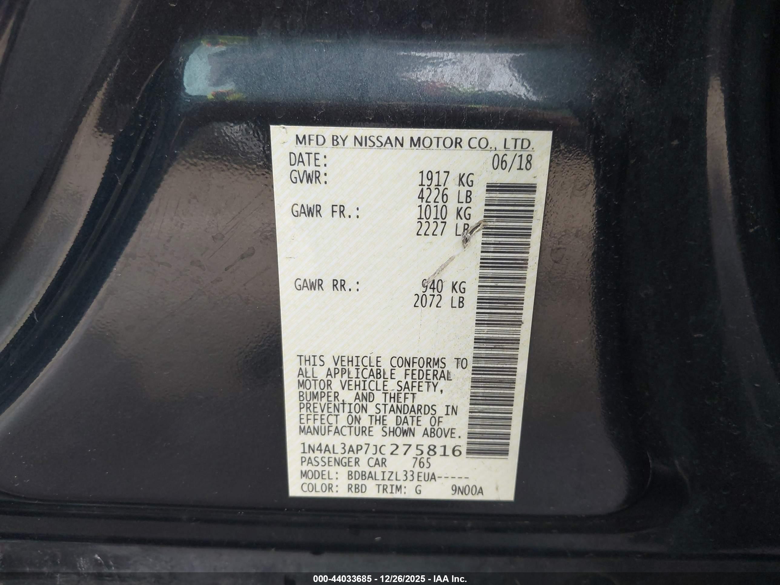 NISSAN ALTIMA image 9