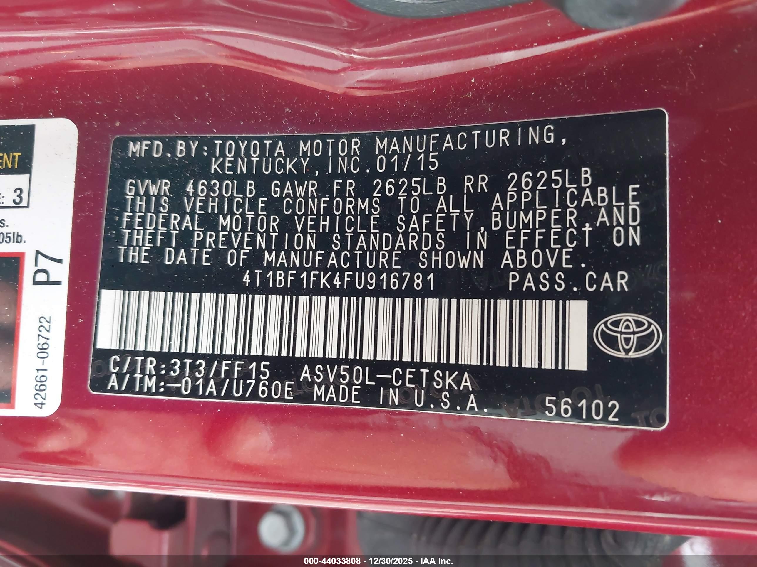 TOYOTA CAMRY image 9