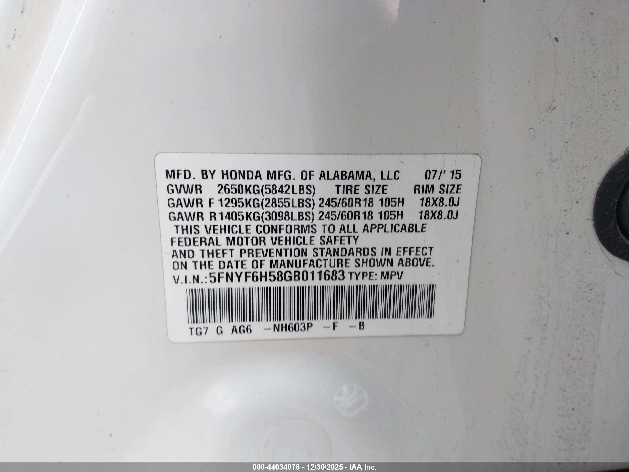 HONDA PILOT image 9