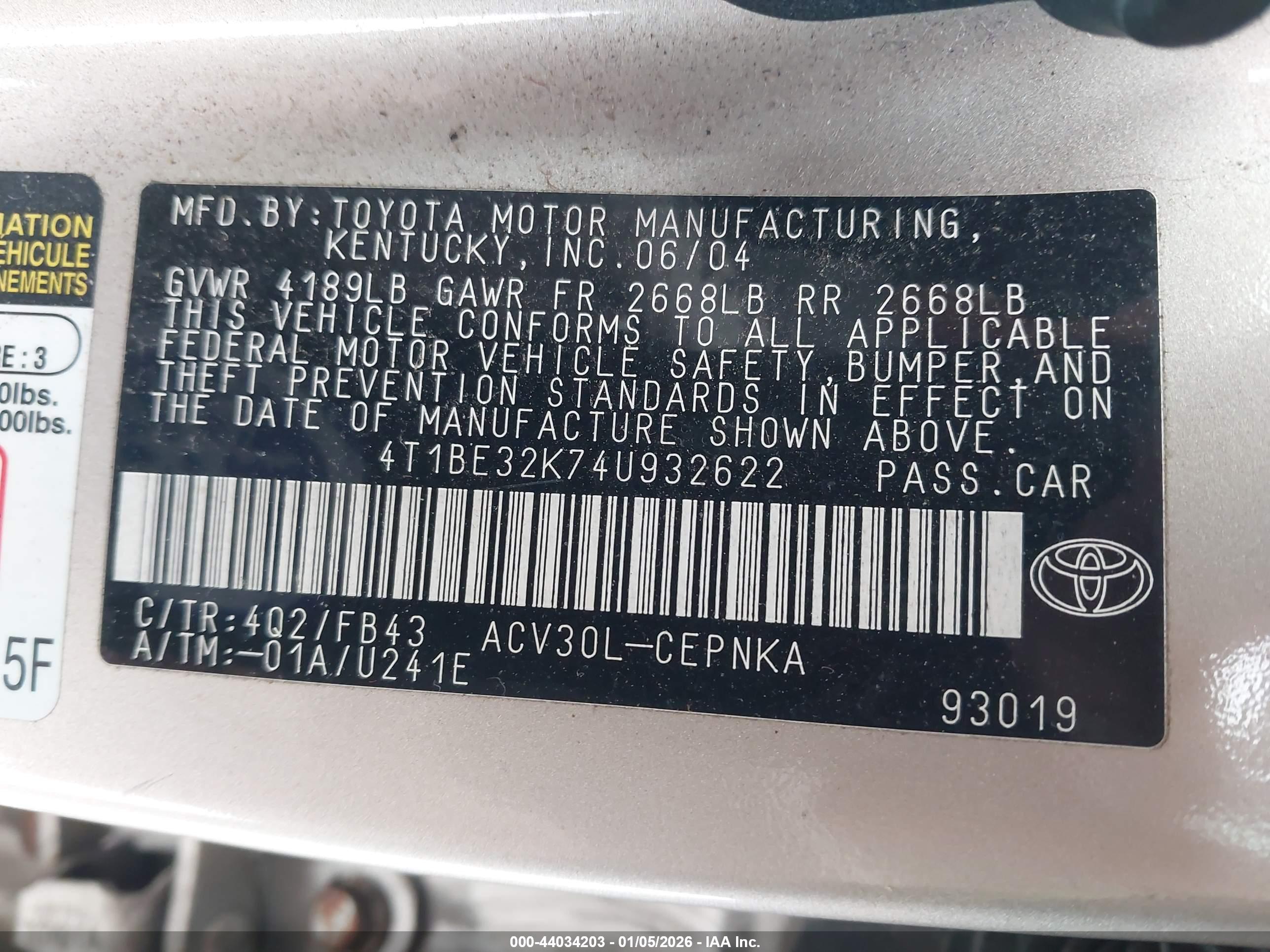 TOYOTA CAMRY image 9