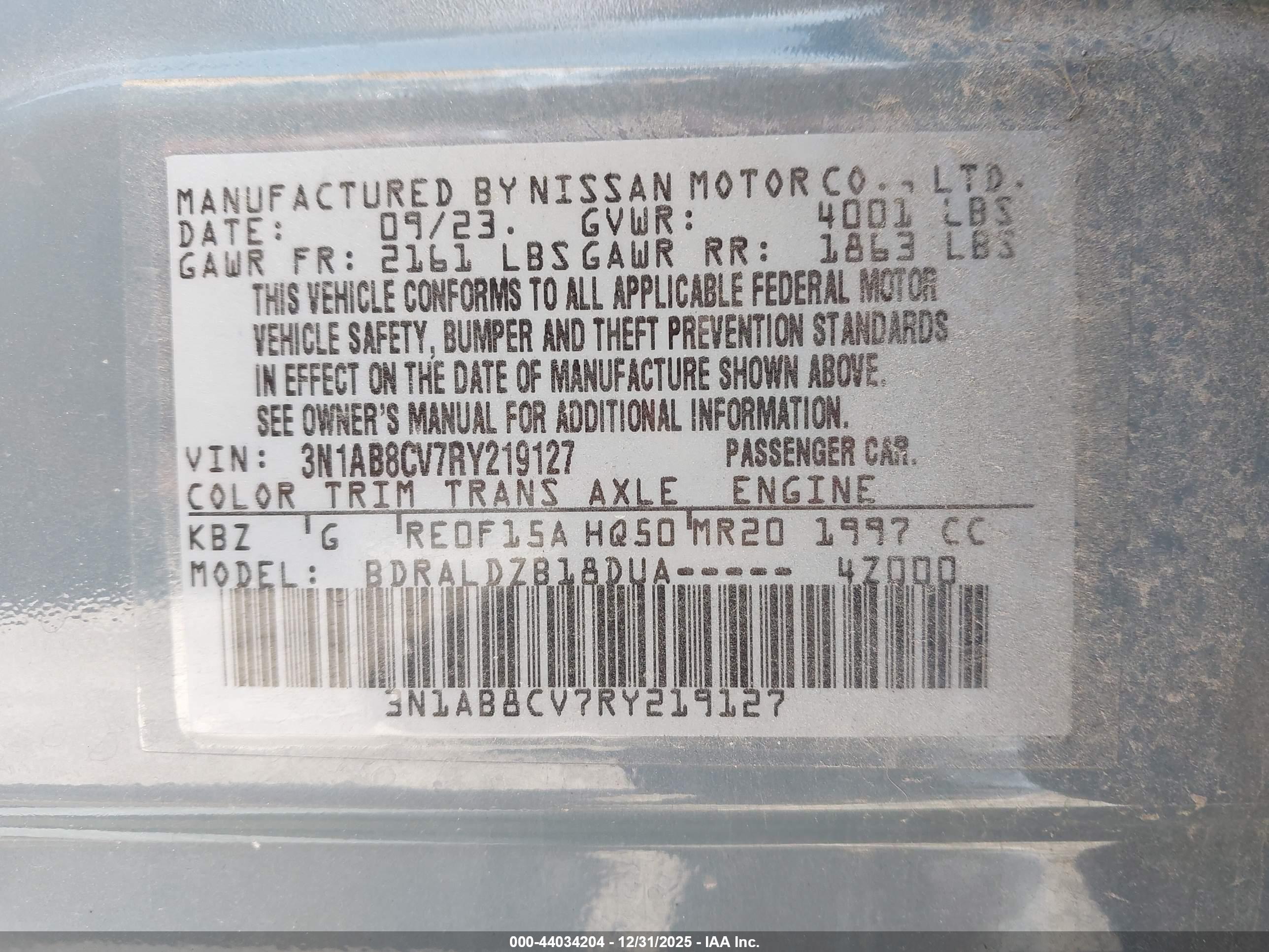 NISSAN SENTRA image 9