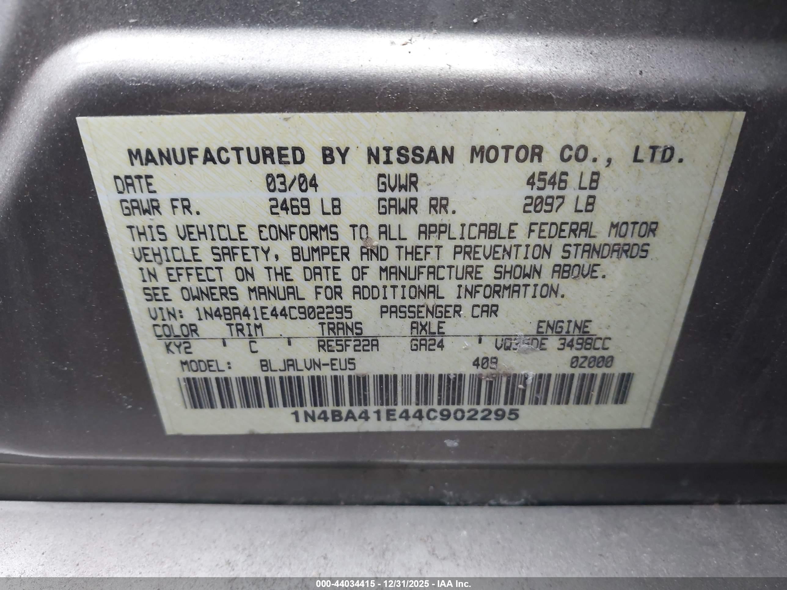 NISSAN MAXIMA image 9