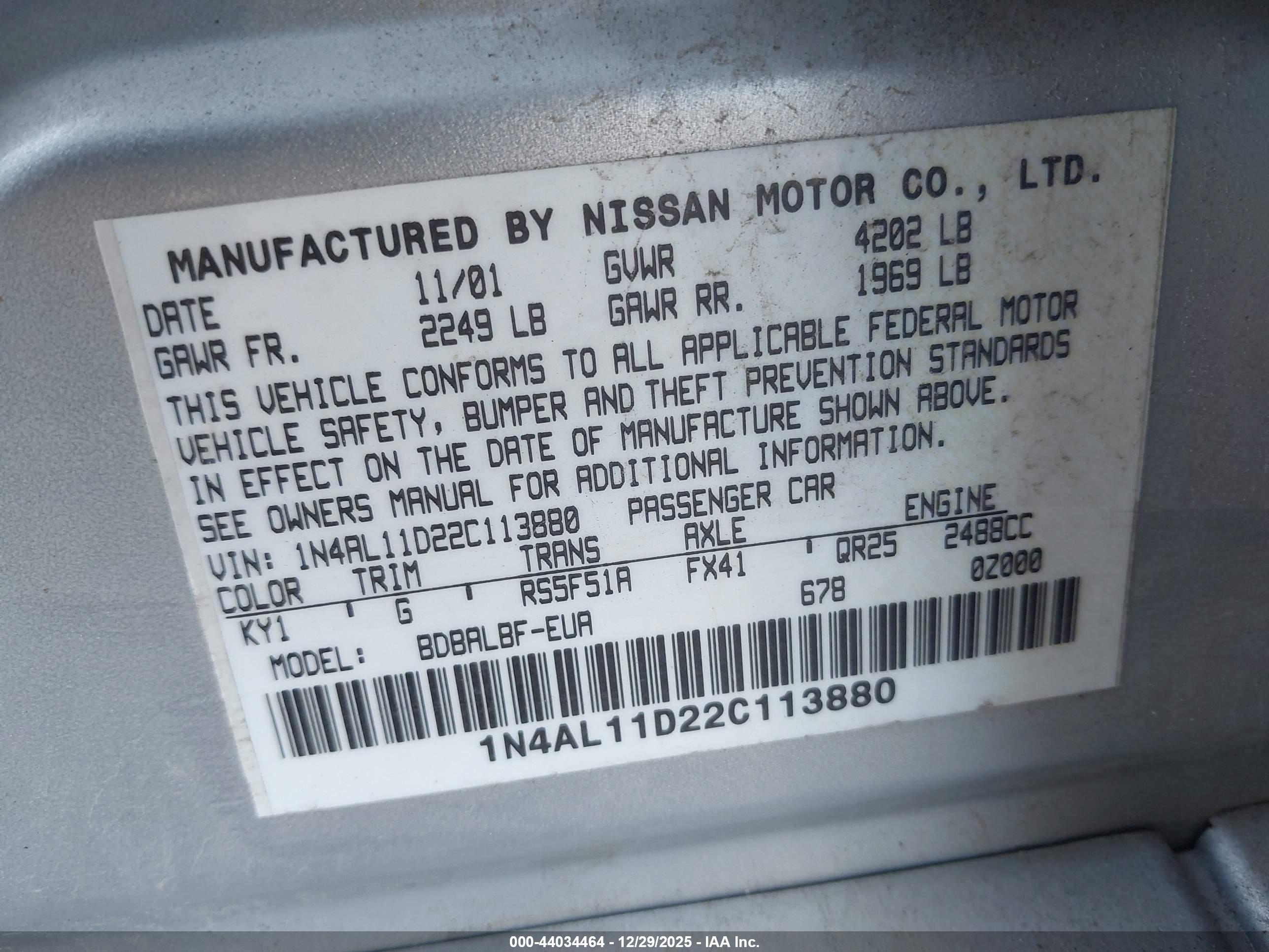 NISSAN ALTIMA image 9