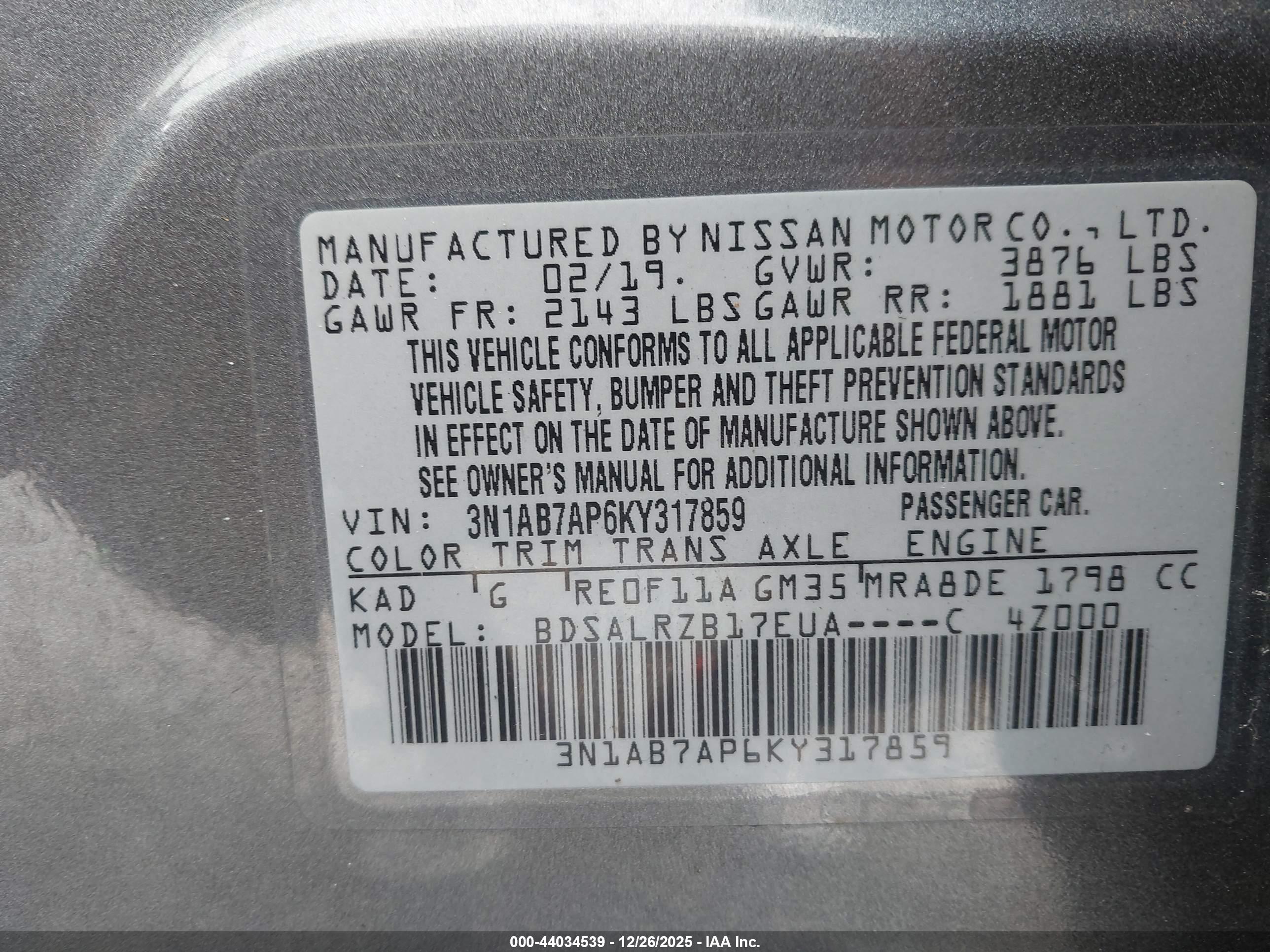 NISSAN SENTRA image 9