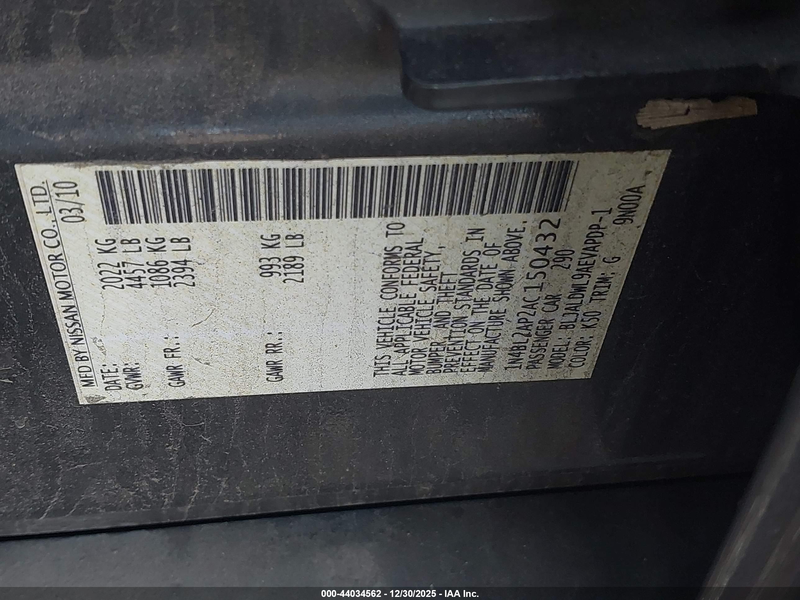 NISSAN ALTIMA image 9