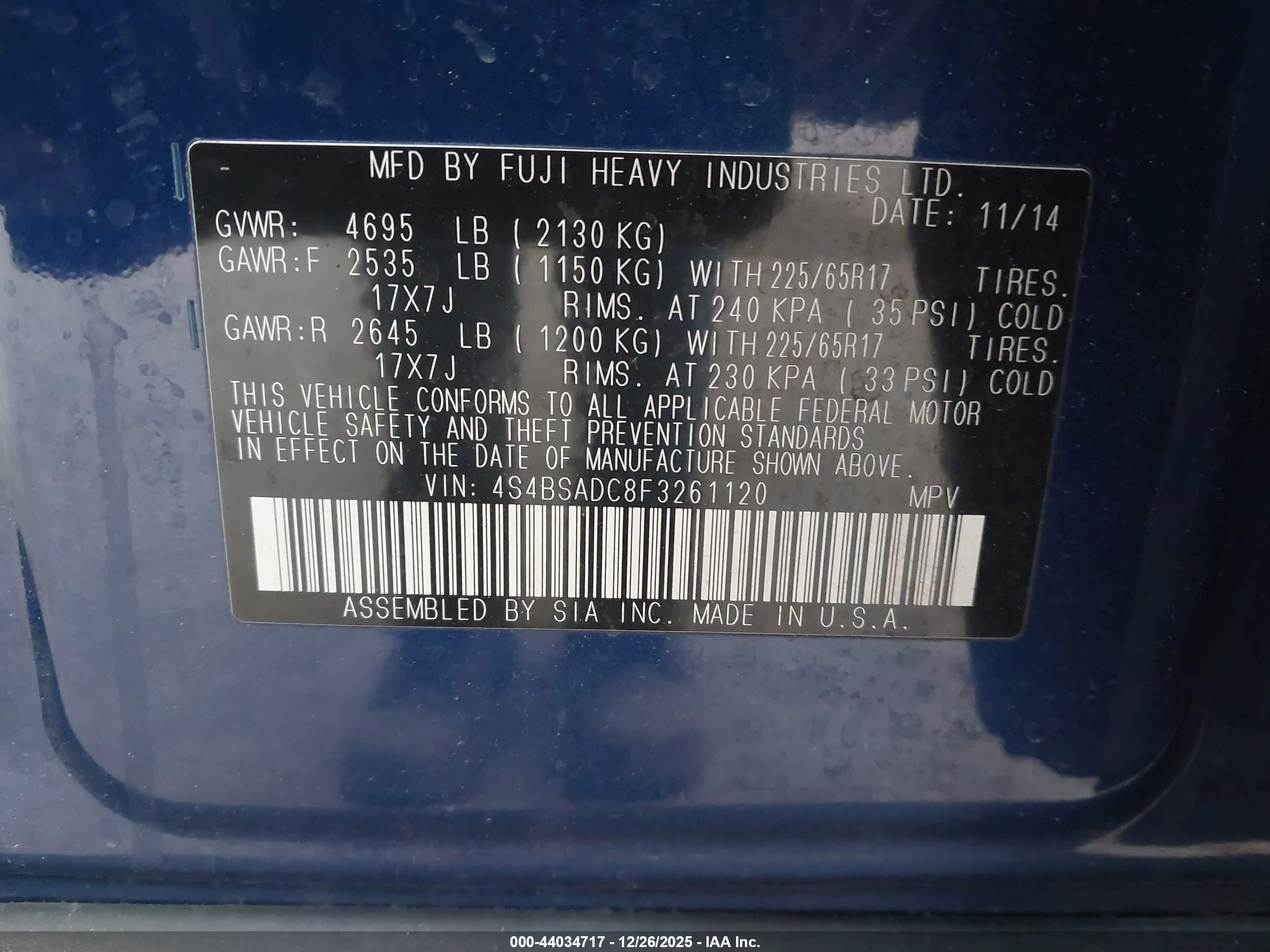 SUBARU OUTBACK image 9