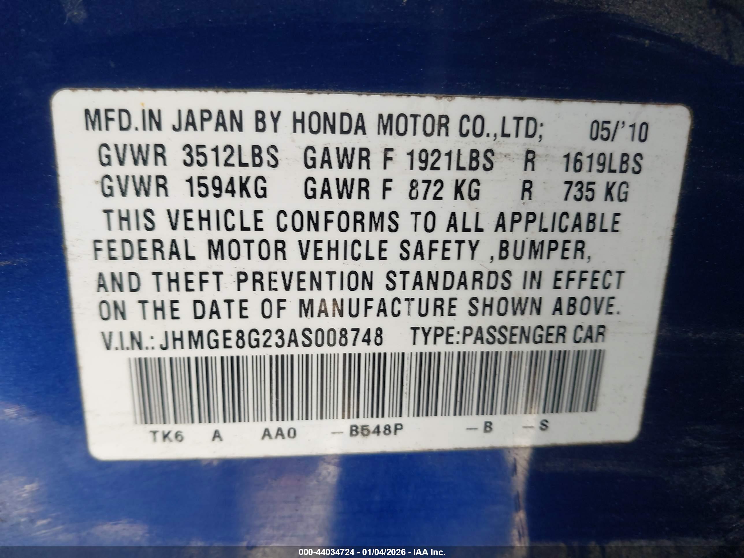 HONDA FIT image 9