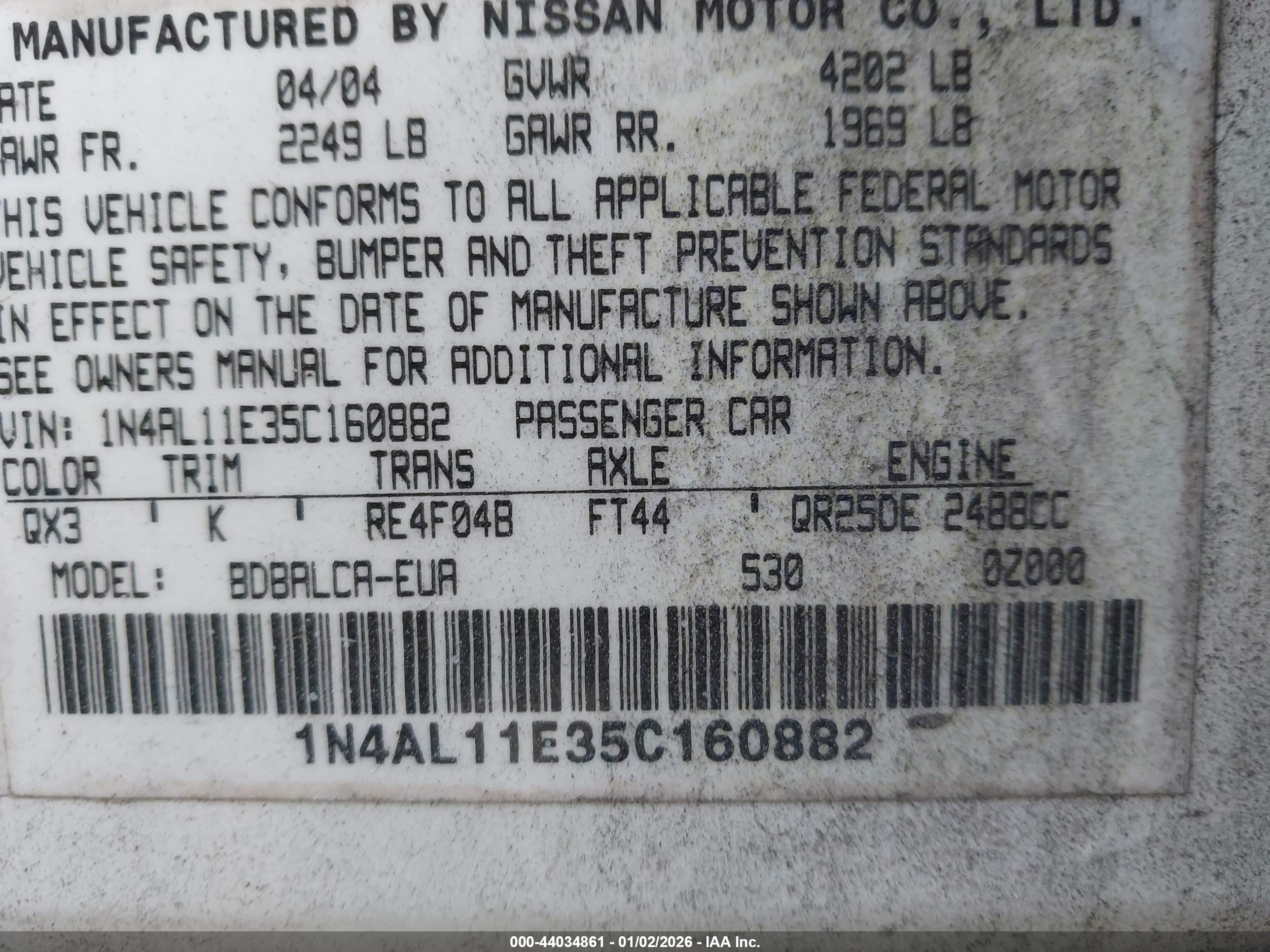 NISSAN ALTIMA image 9