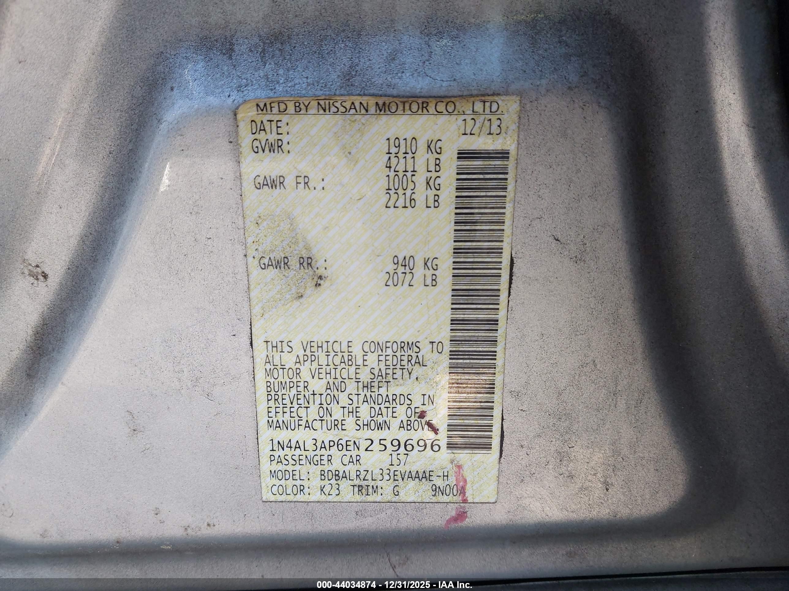 NISSAN ALTIMA image 9