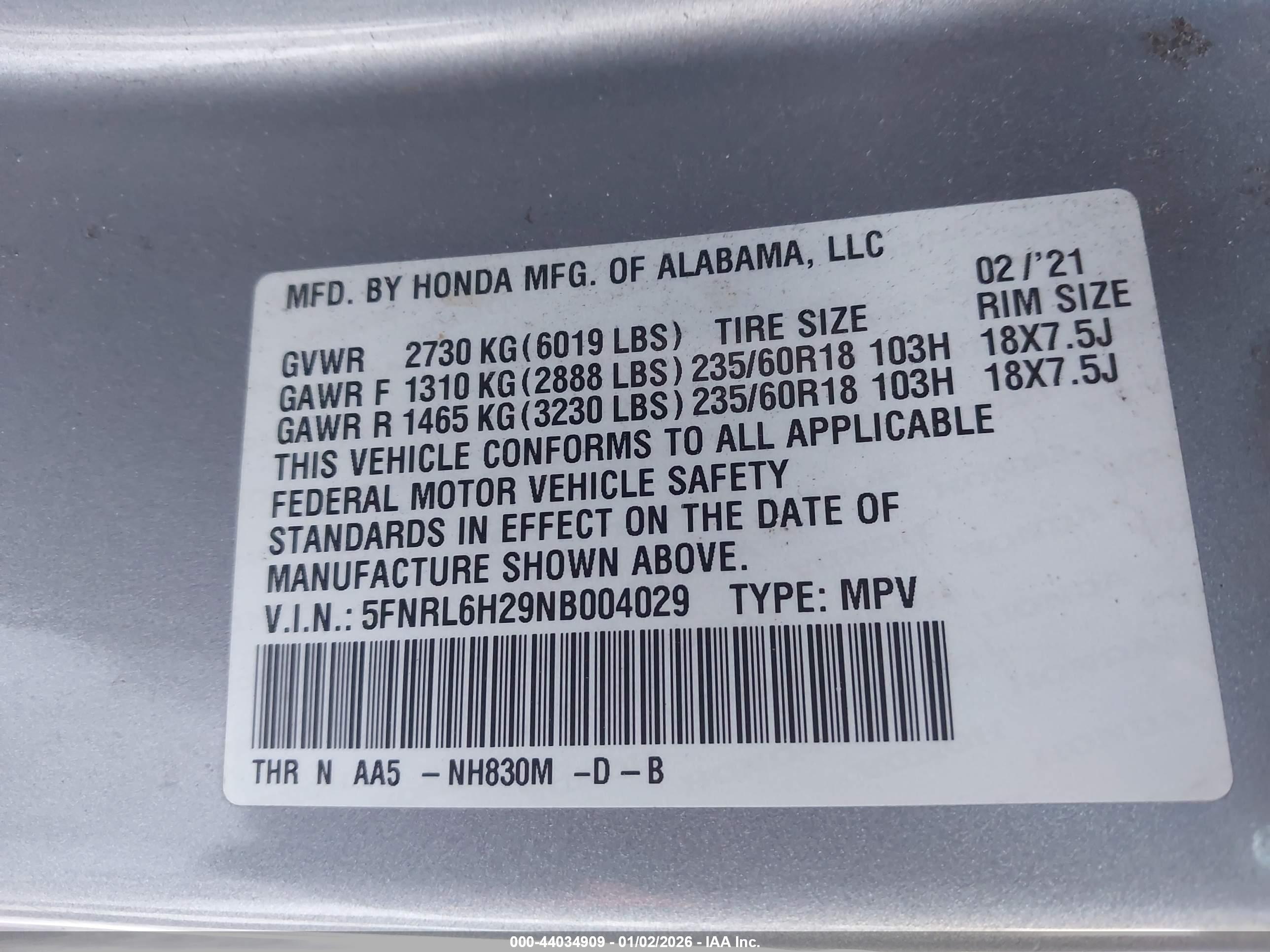 HONDA ODYSSEY image 9