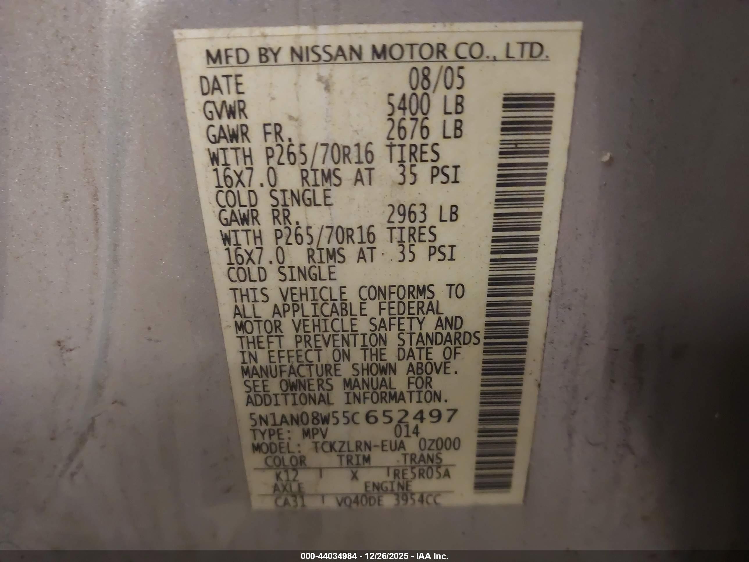 NISSAN XTERRA image 9
