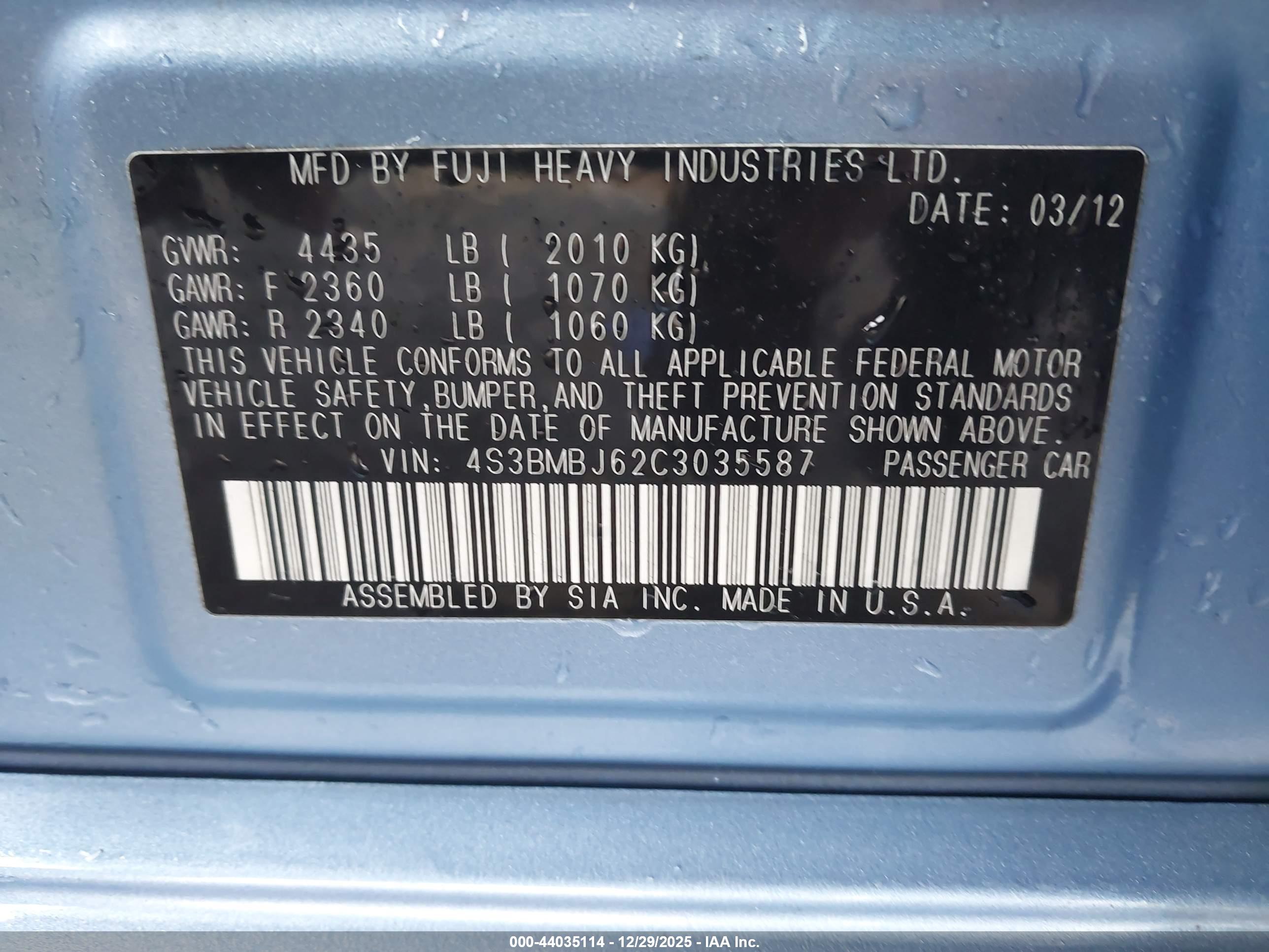 SUBARU LEGACY image 9
