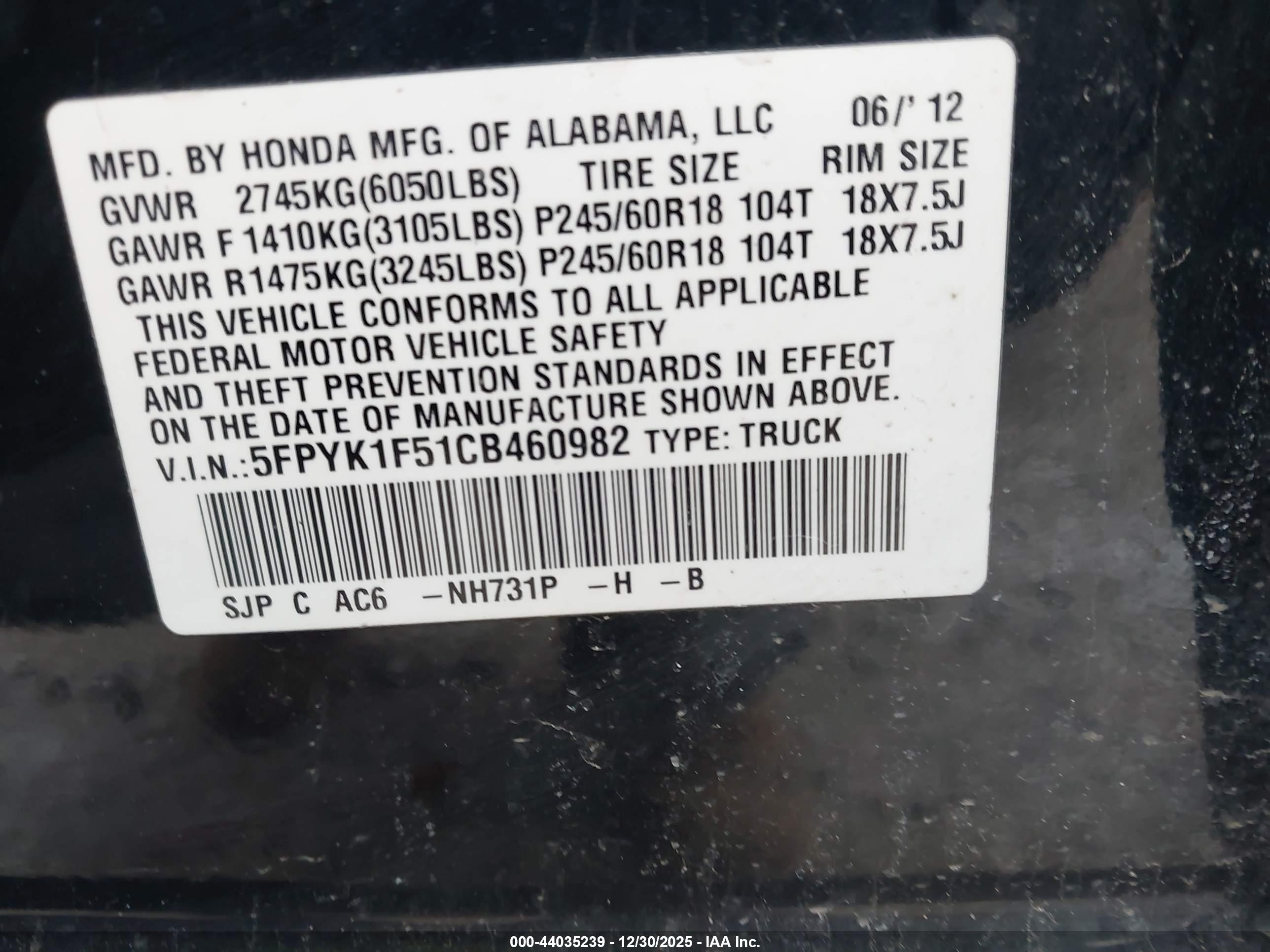 HONDA RIDGELINE image 9
