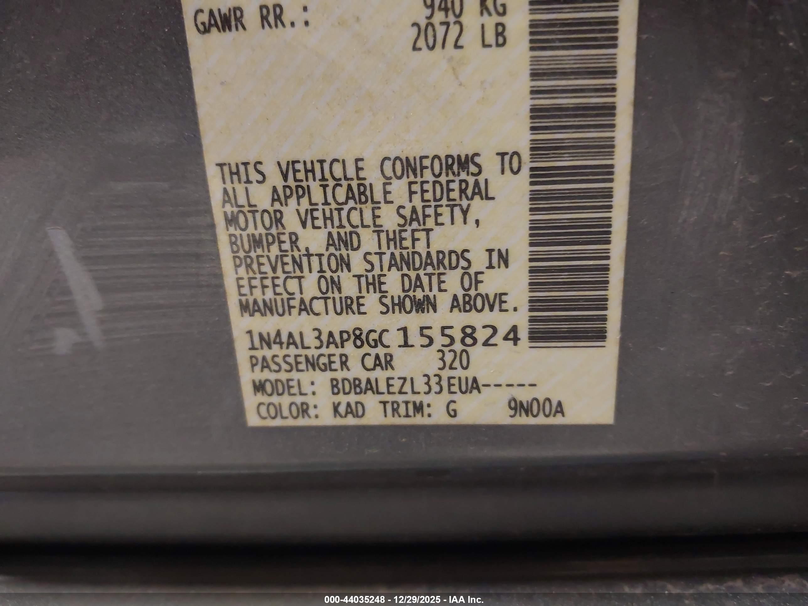 NISSAN ALTIMA image 9
