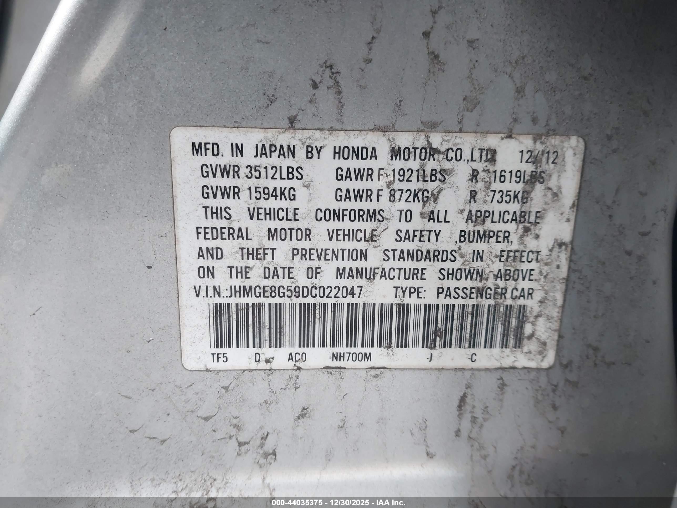 HONDA FIT image 9